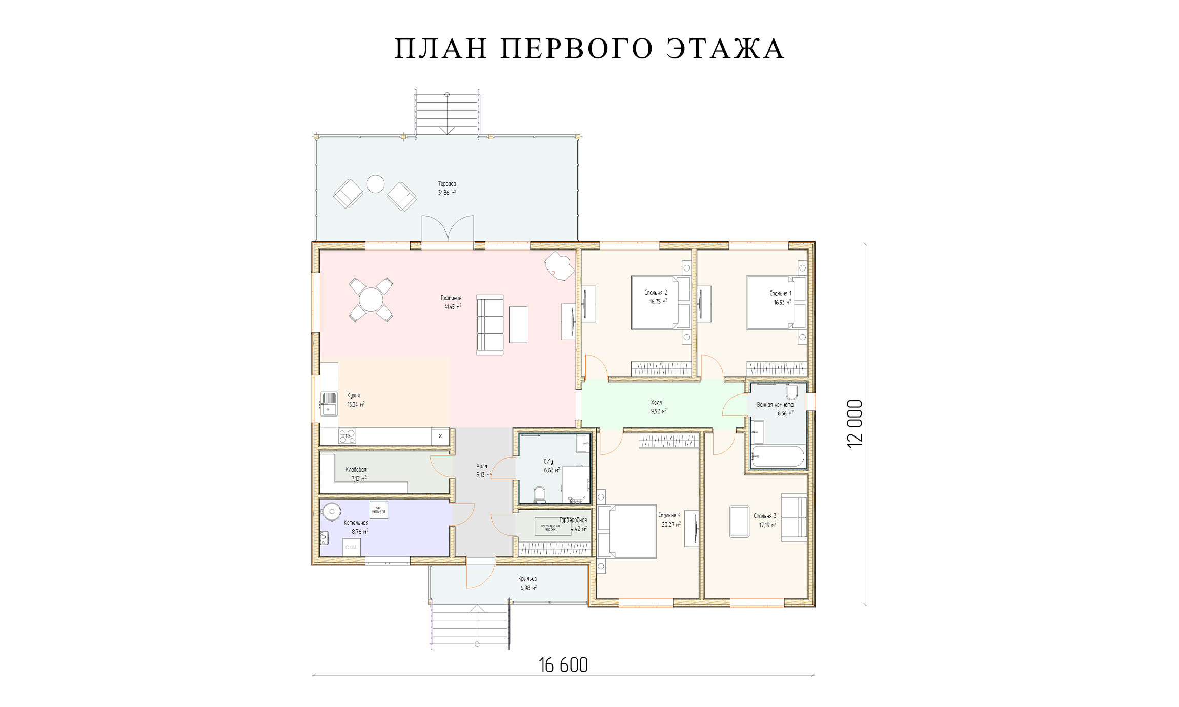 планировка 15х13