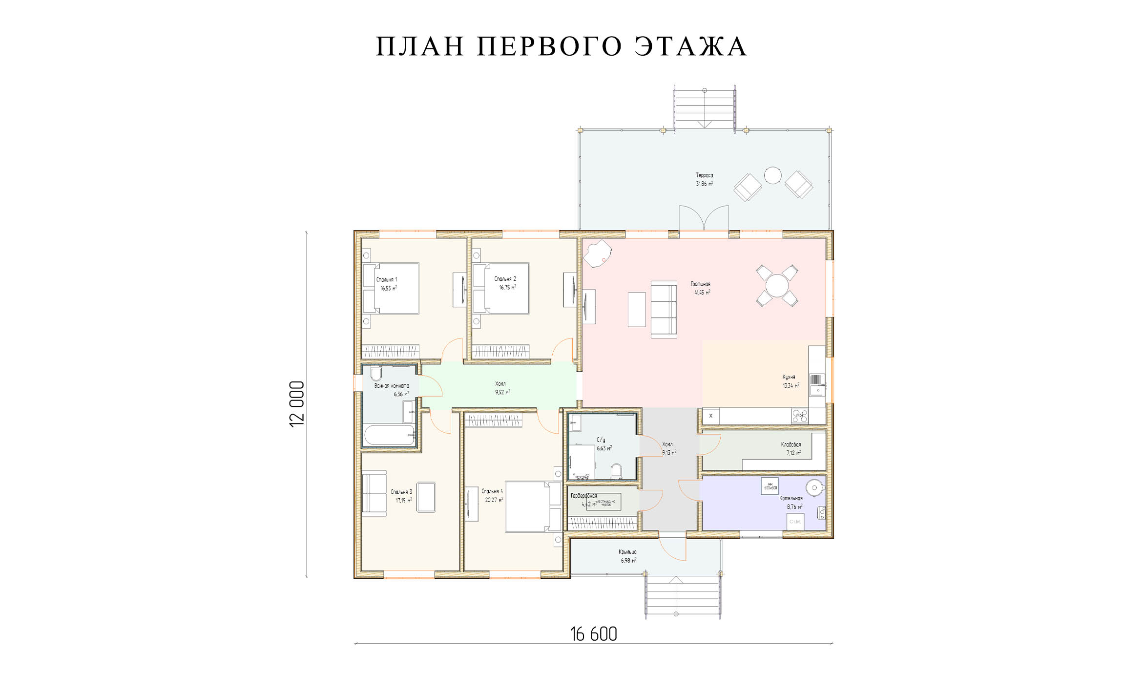 планировка 15х13