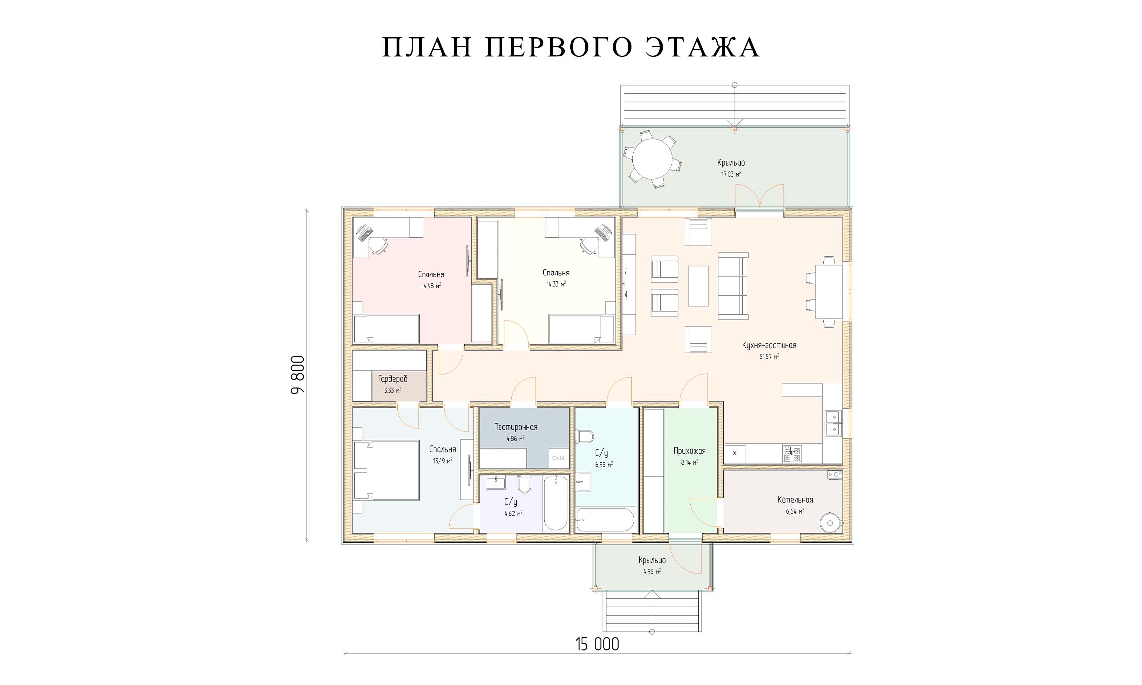 планировка 15х10