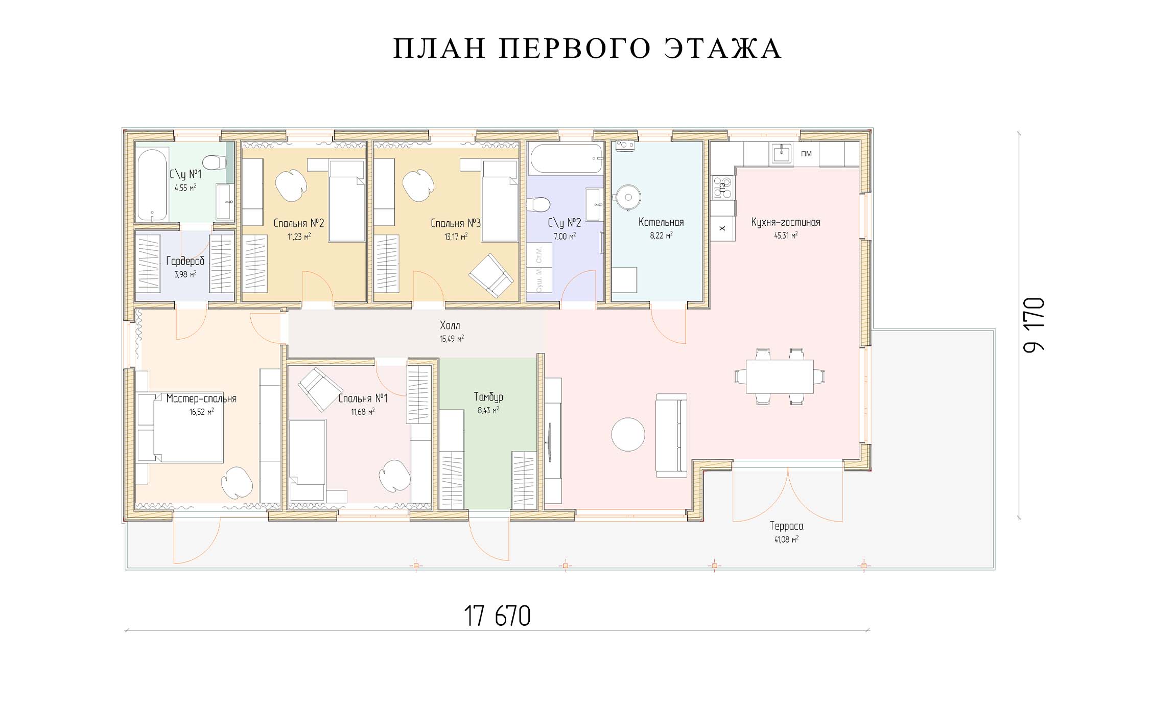 планировка 17х9