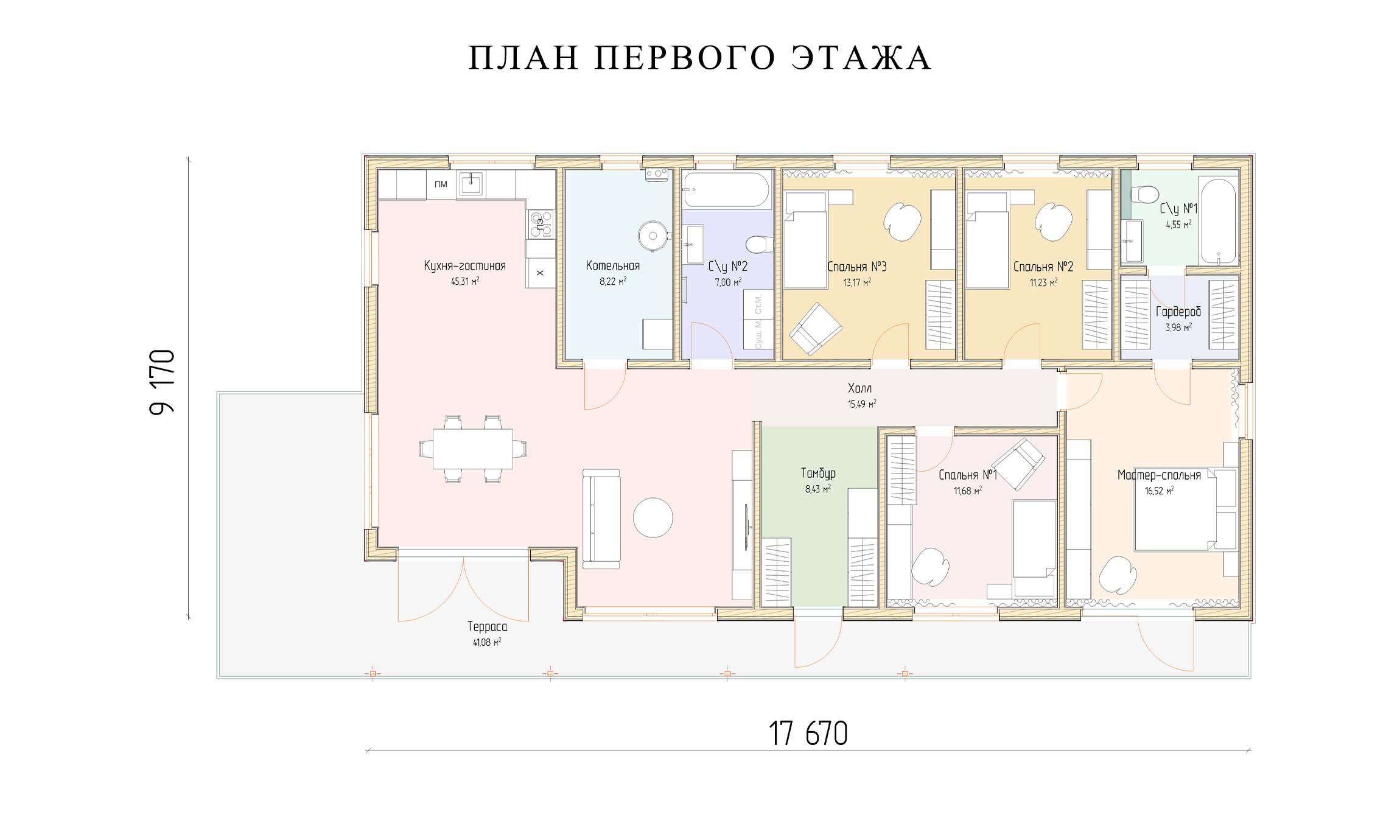 планировка 17х9