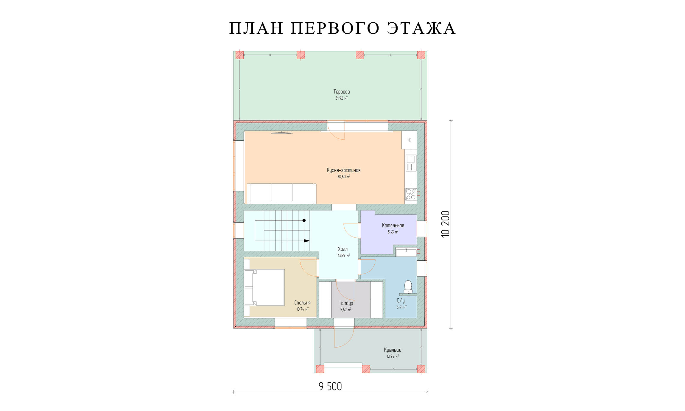 планировка 10х9,3