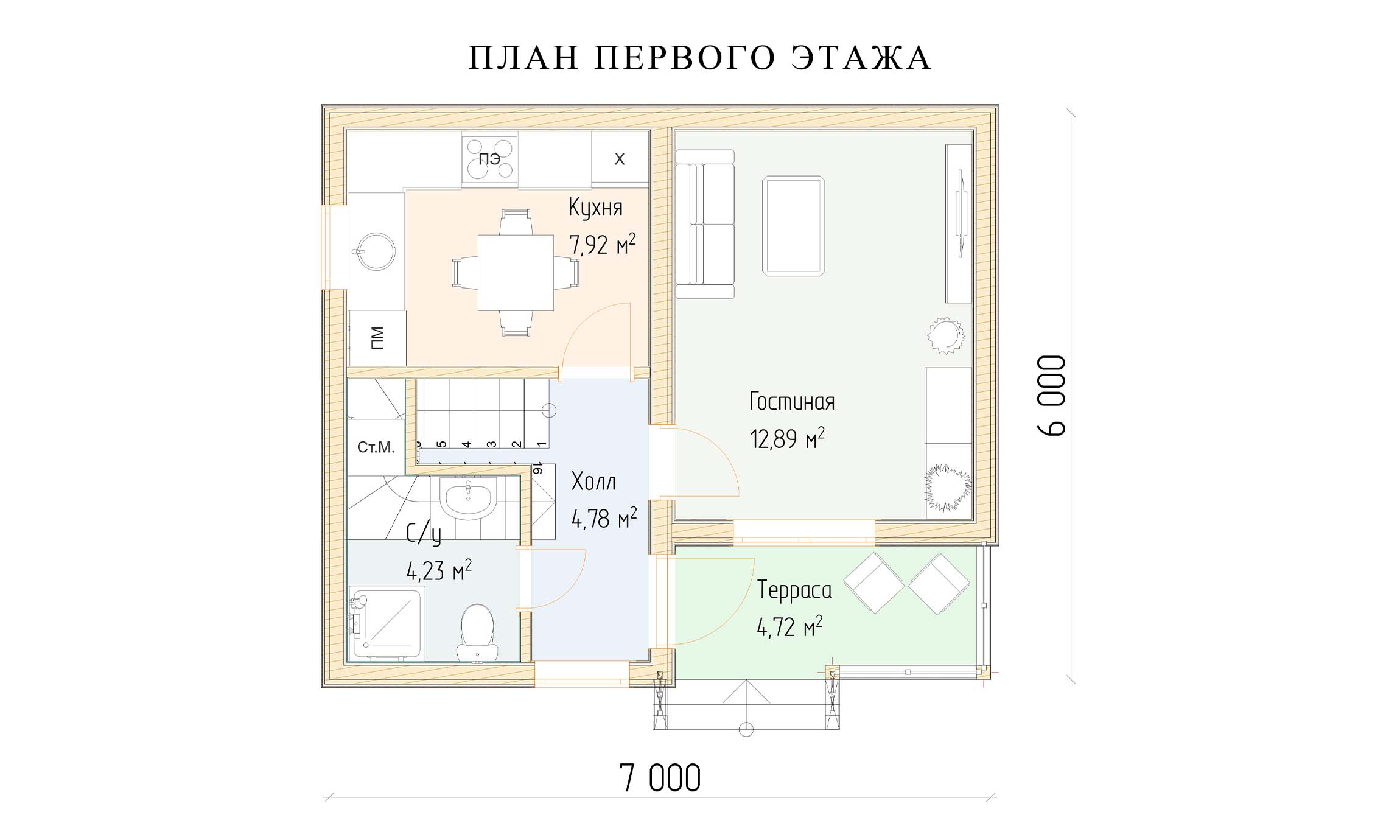 планировка 6х7