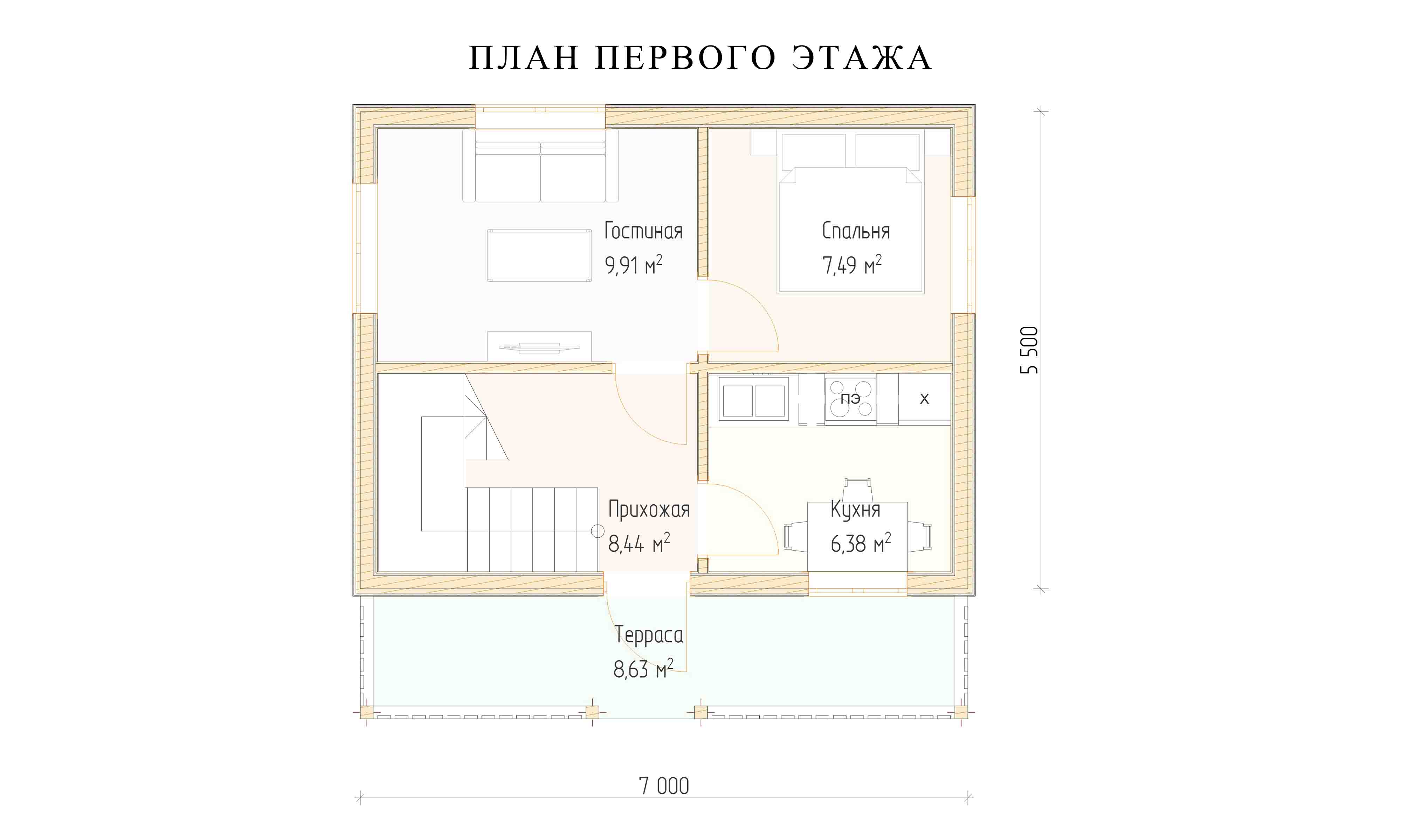 планировка 5х7