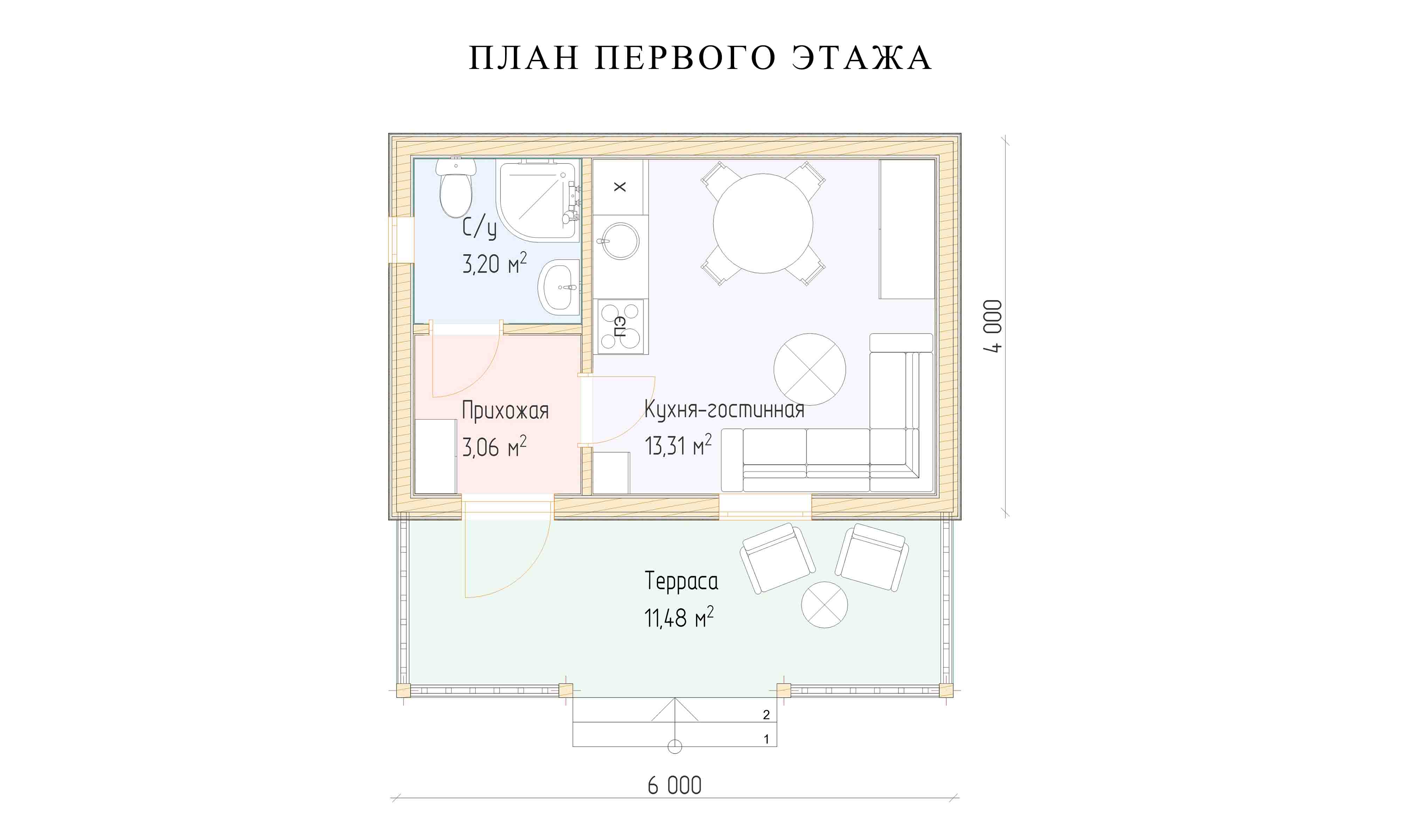 планировка 4х6