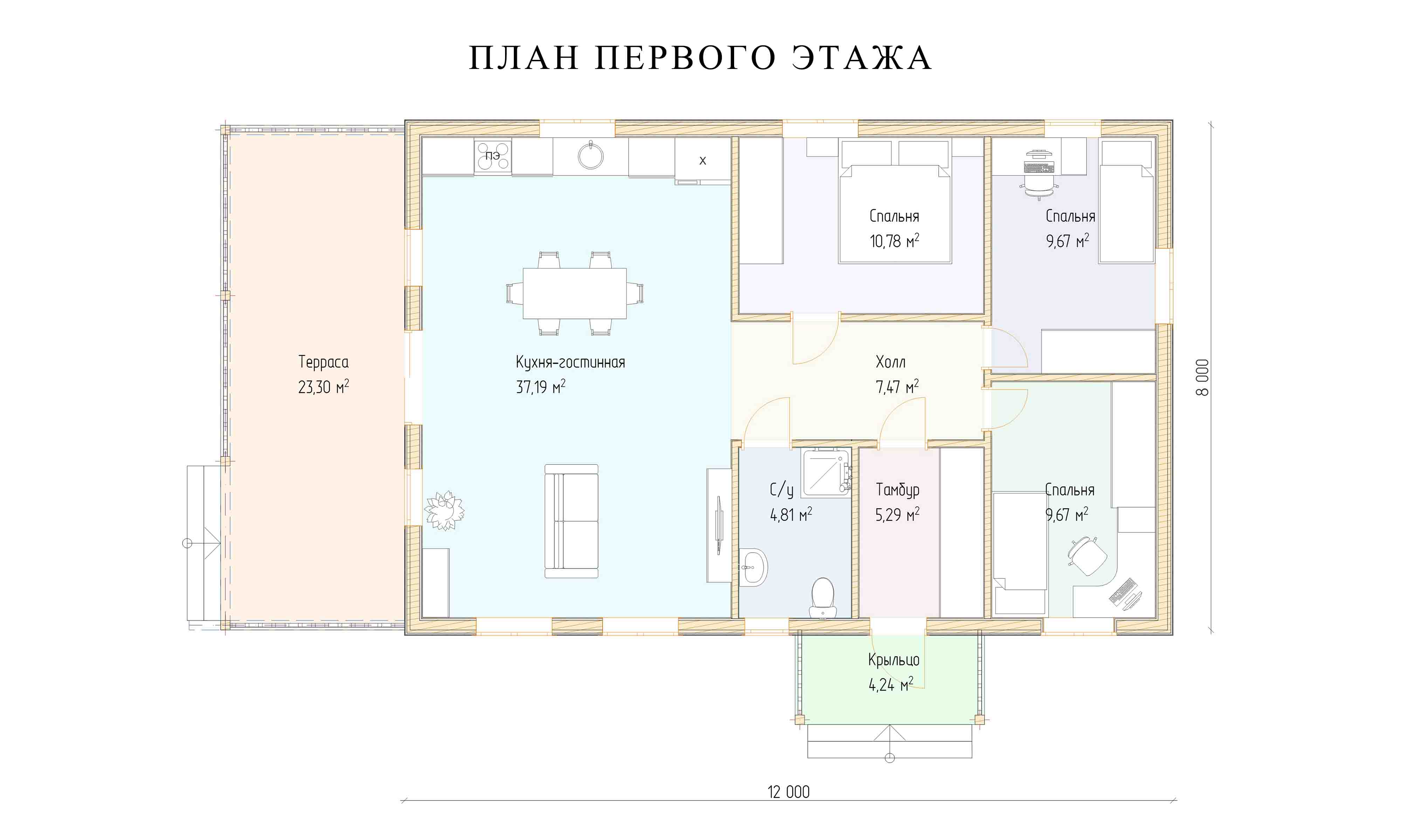 планировка 8х12