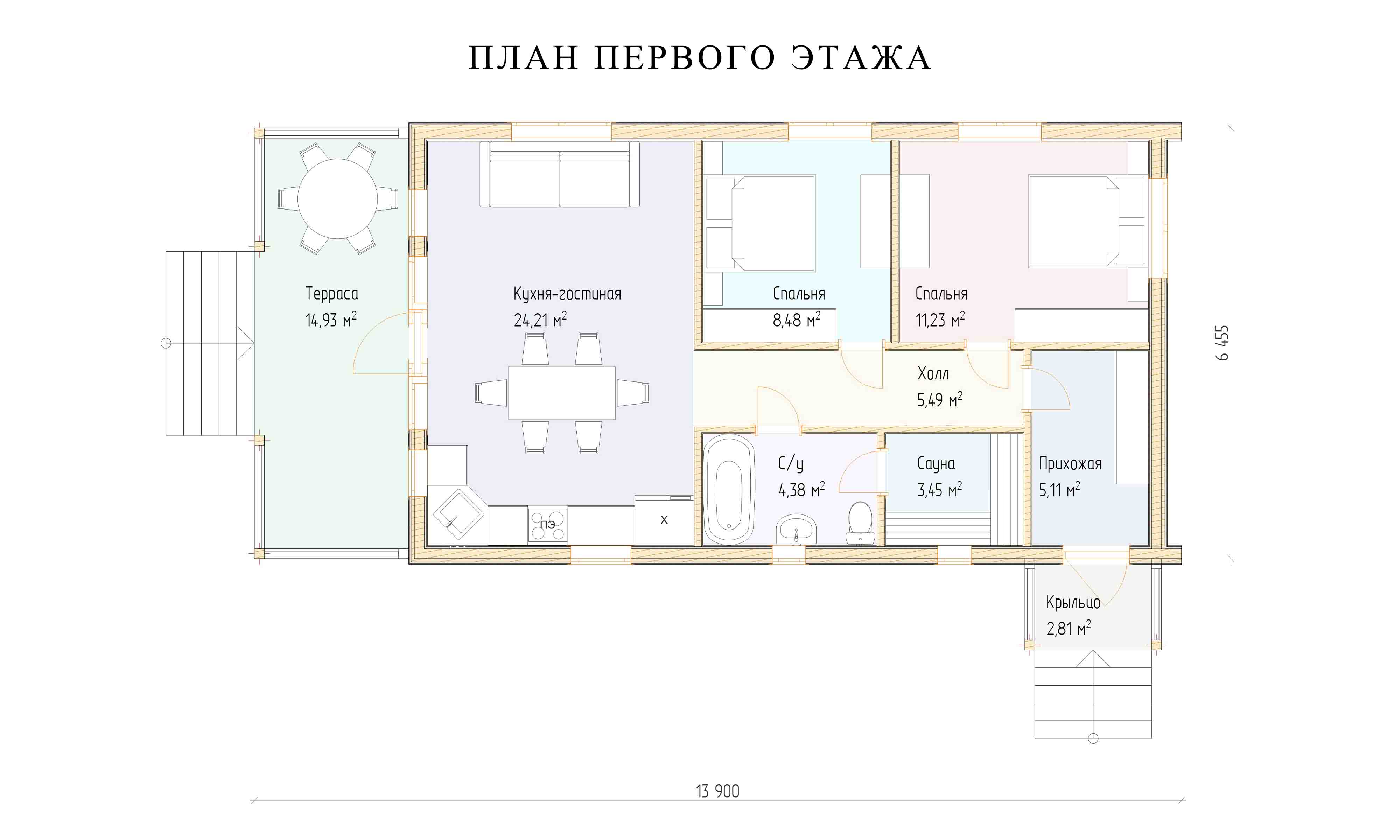 планировка 6х11