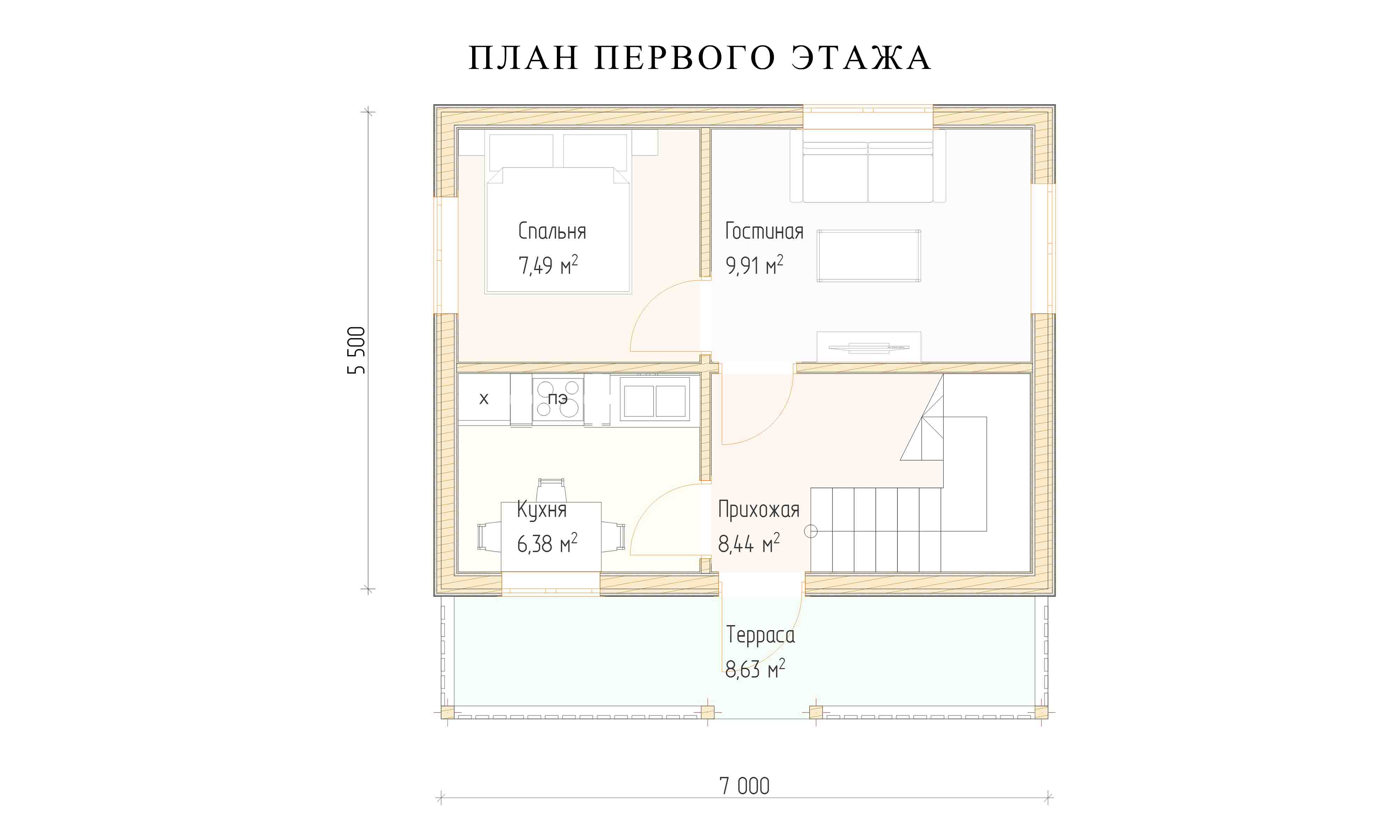 планировка 5х7