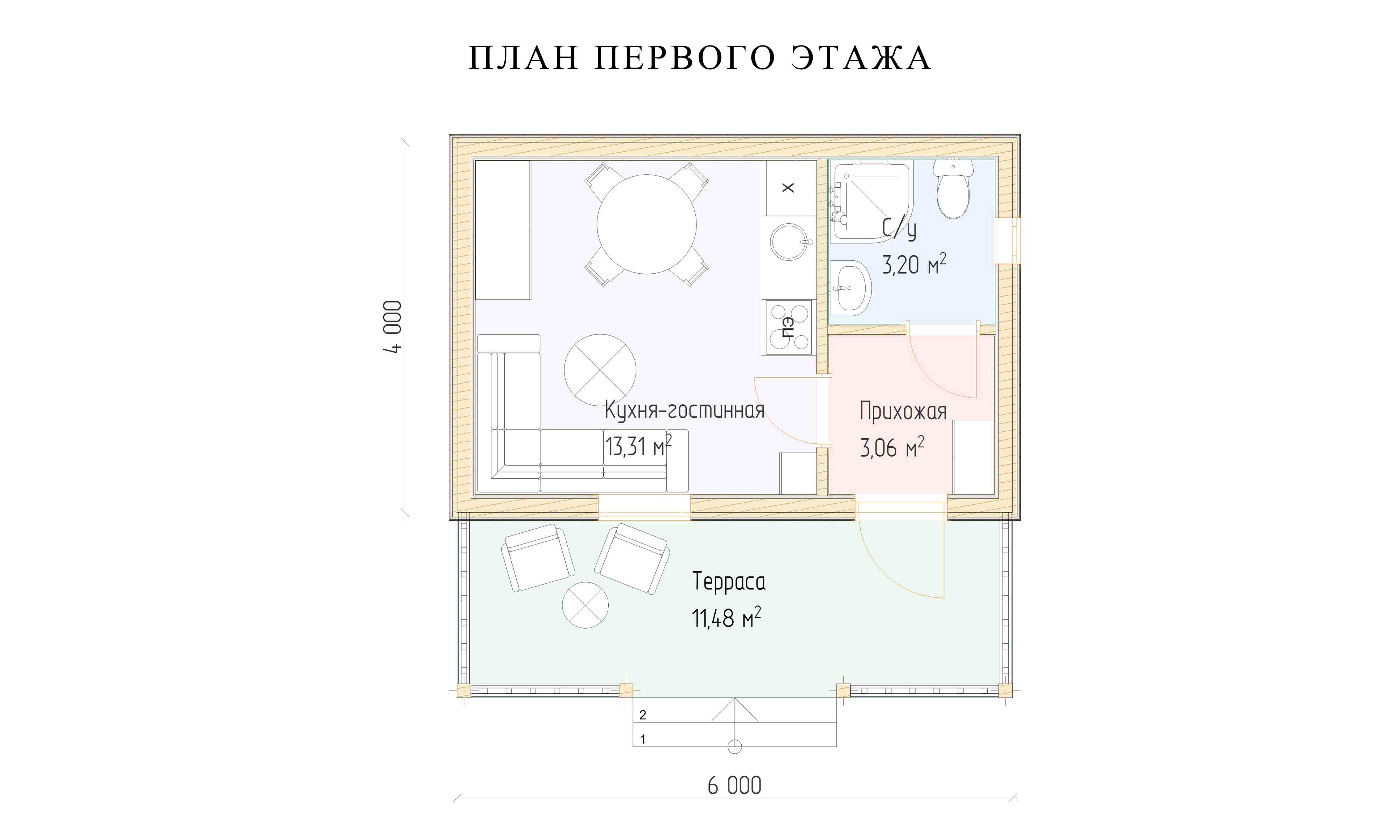 планировка 4х6