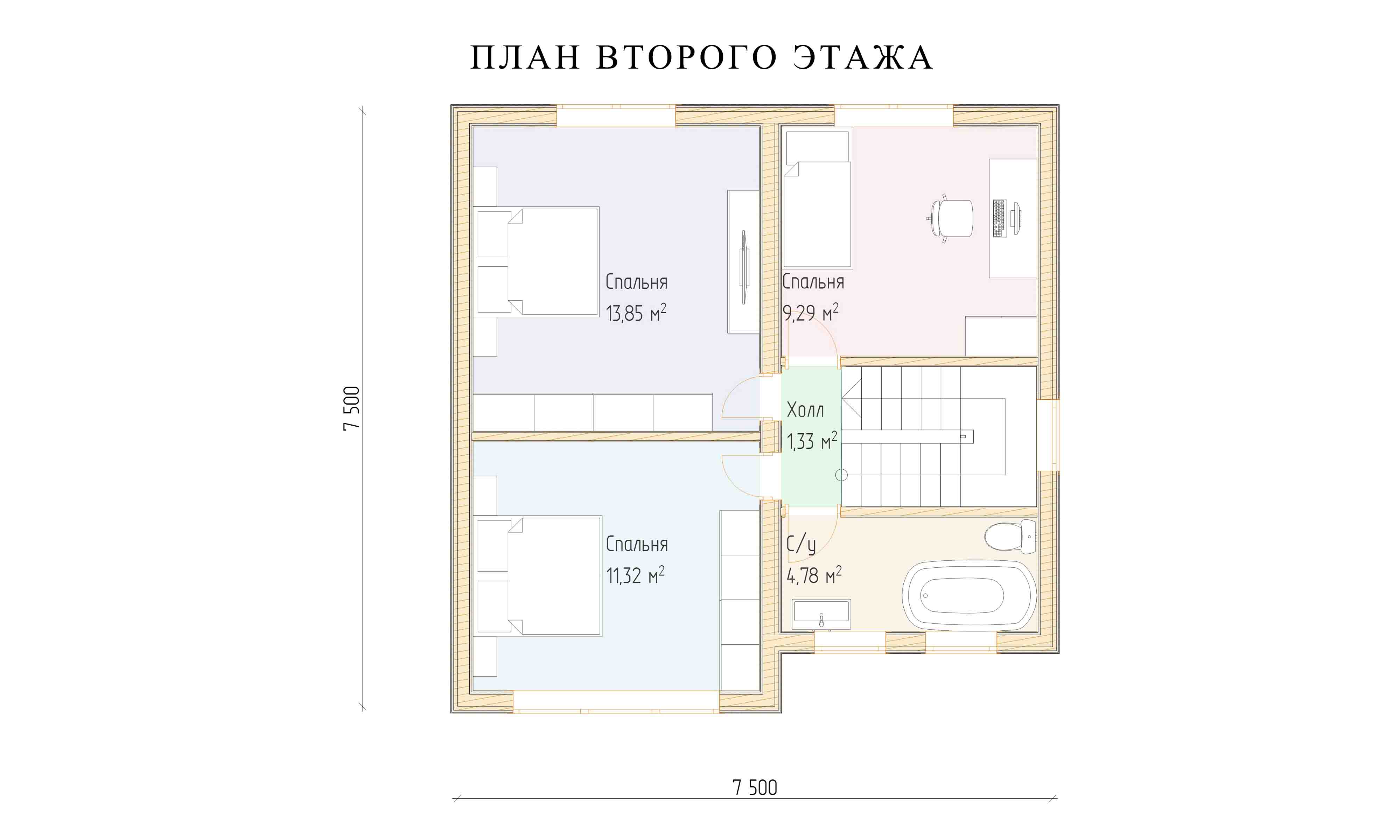 планировка 7,5х7,5