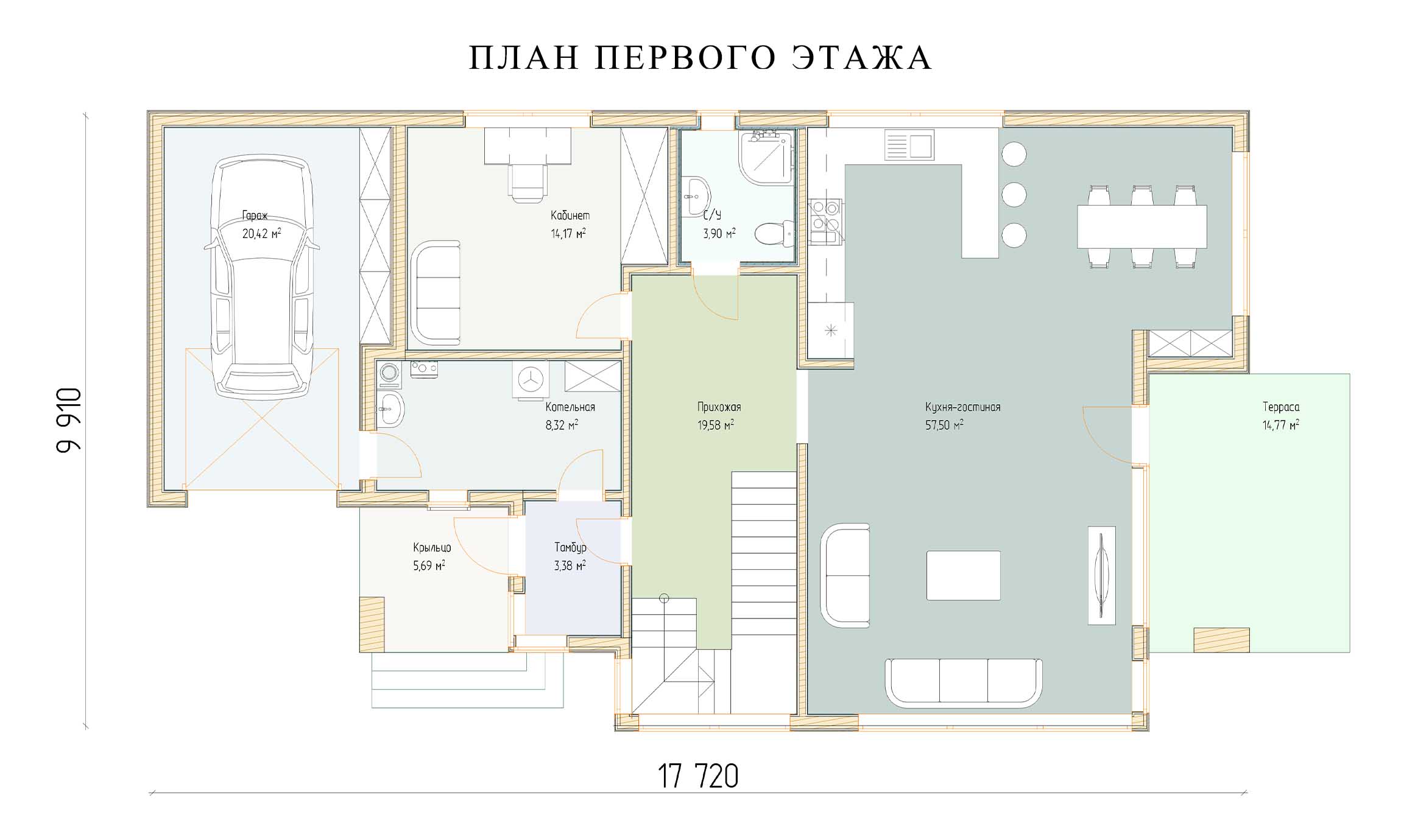 планировка 17,7х9,9