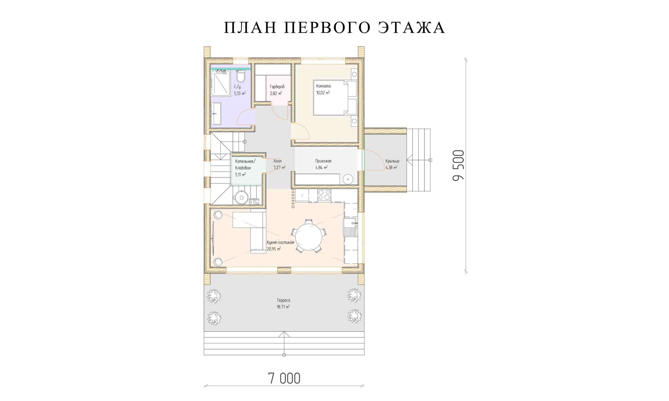 план двухэтажного барнхауса