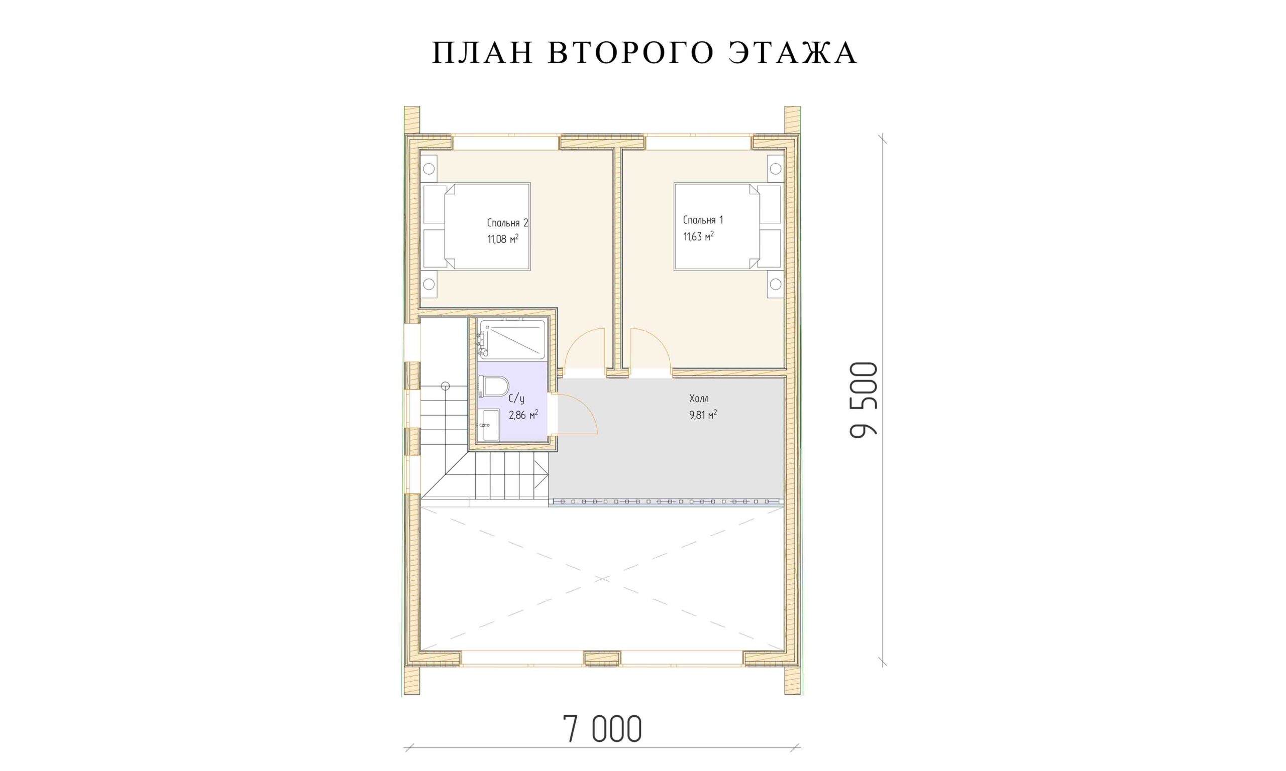 план двухэтажного барнхауса