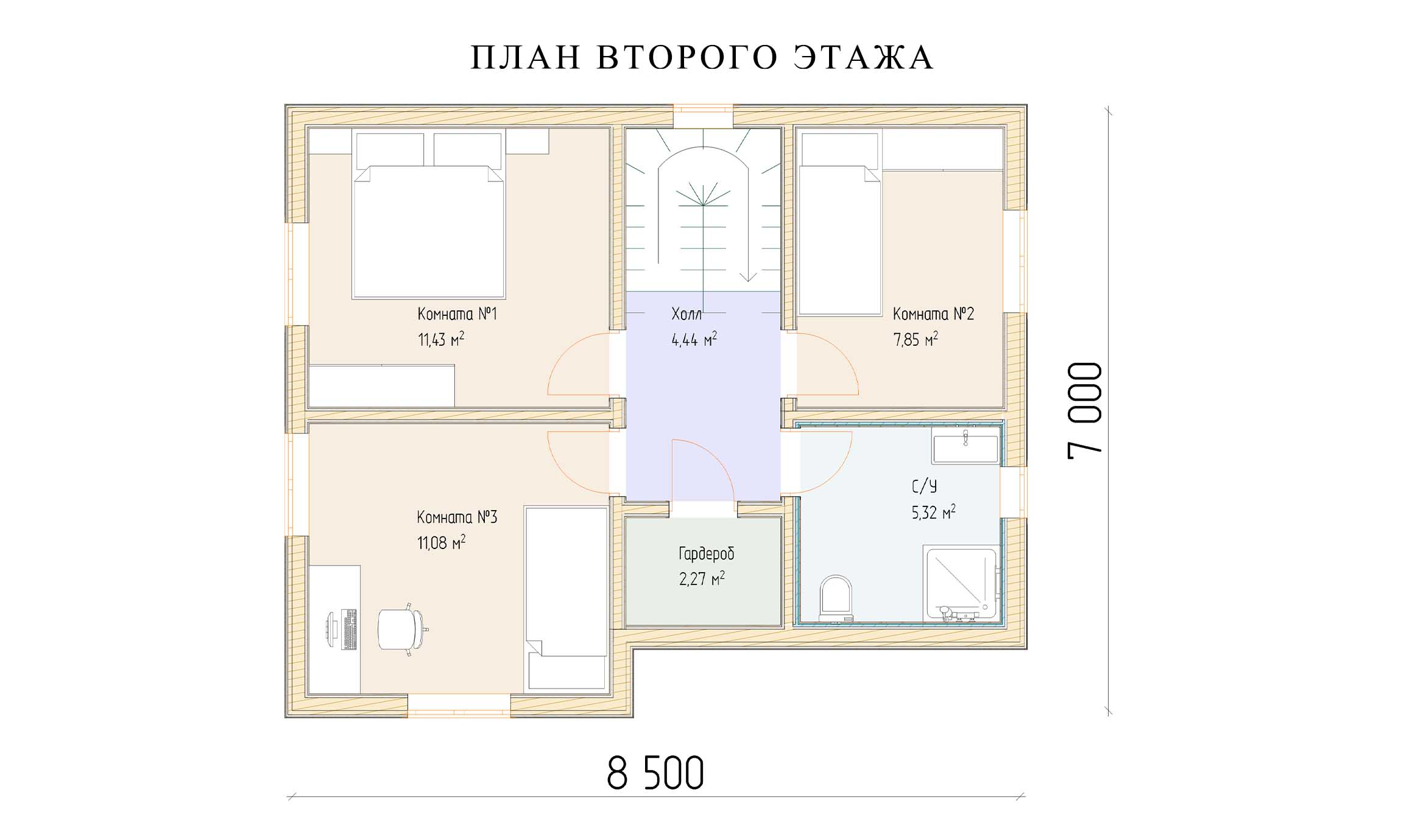 планировка 7х8