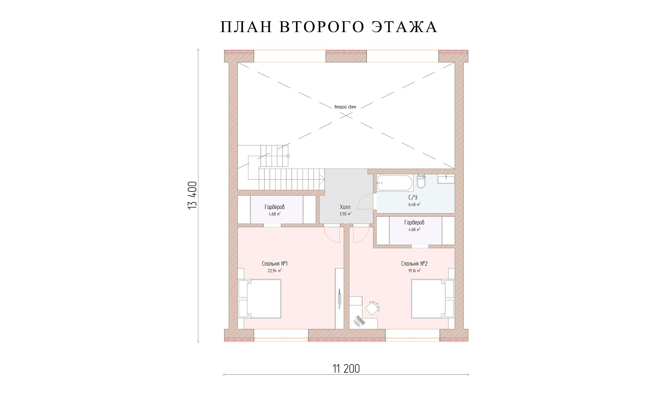 планировка 13,4х11,2
