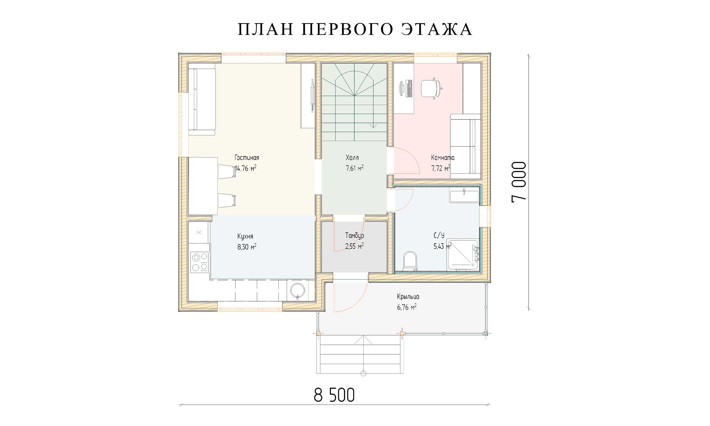 планировка 7х8