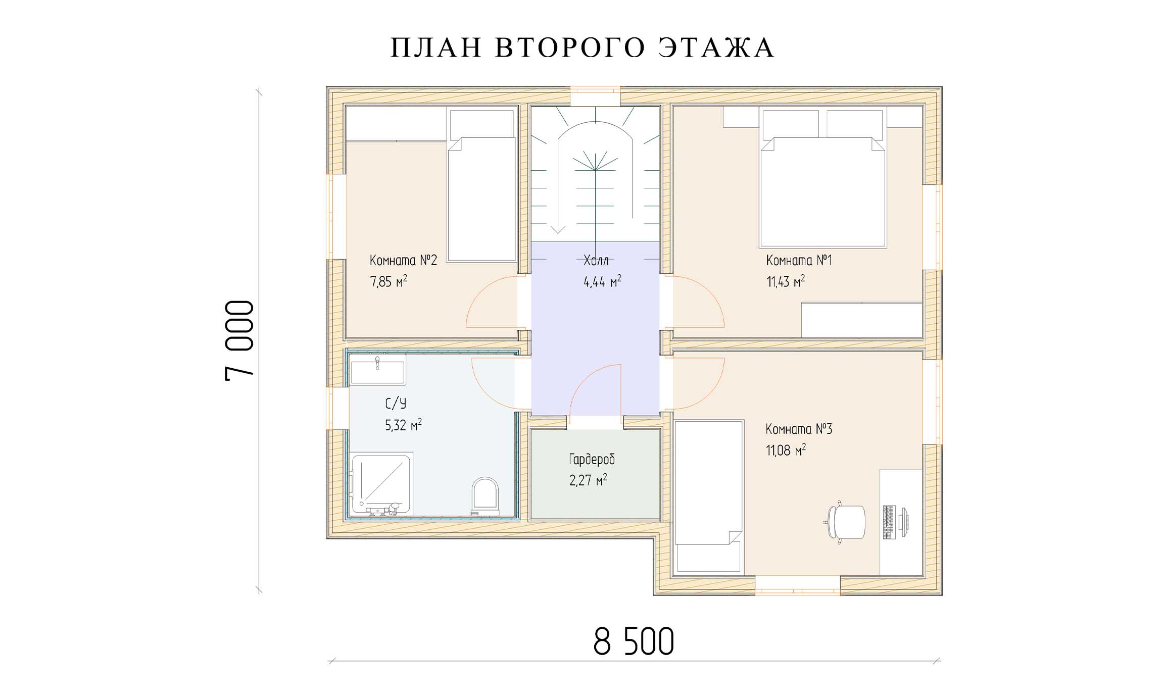 планировка 7х8