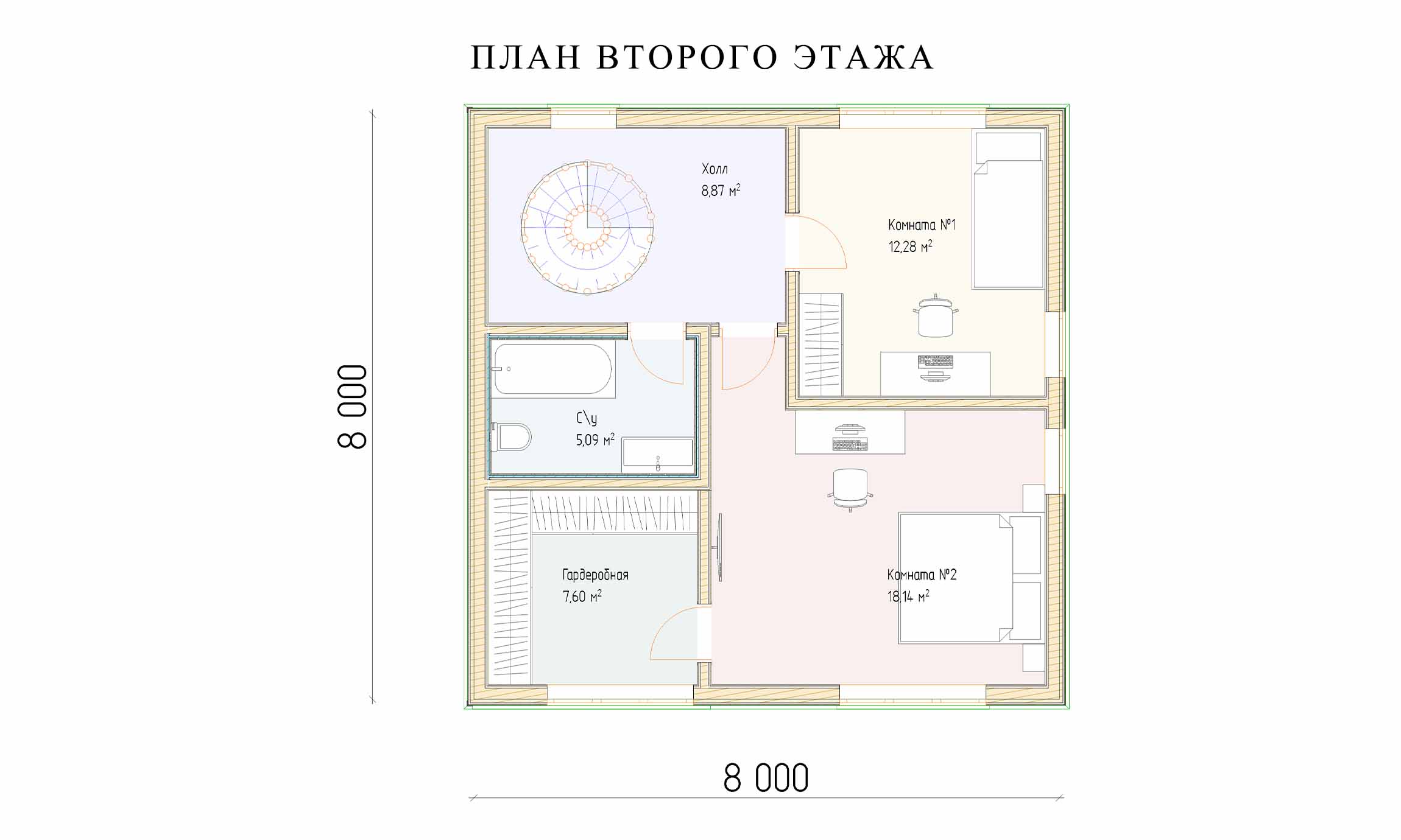 планировка 8х13