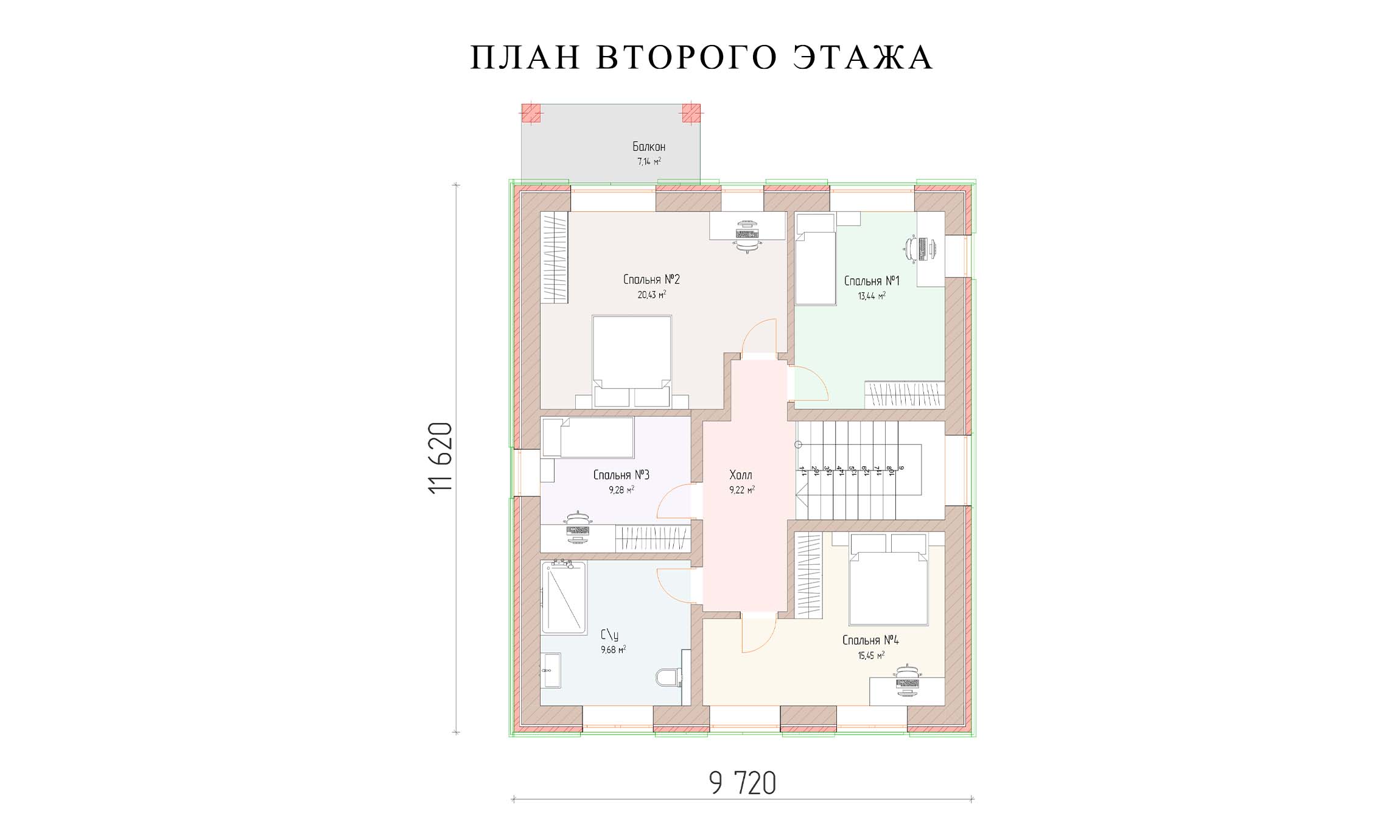 планировка 14,6х13,1