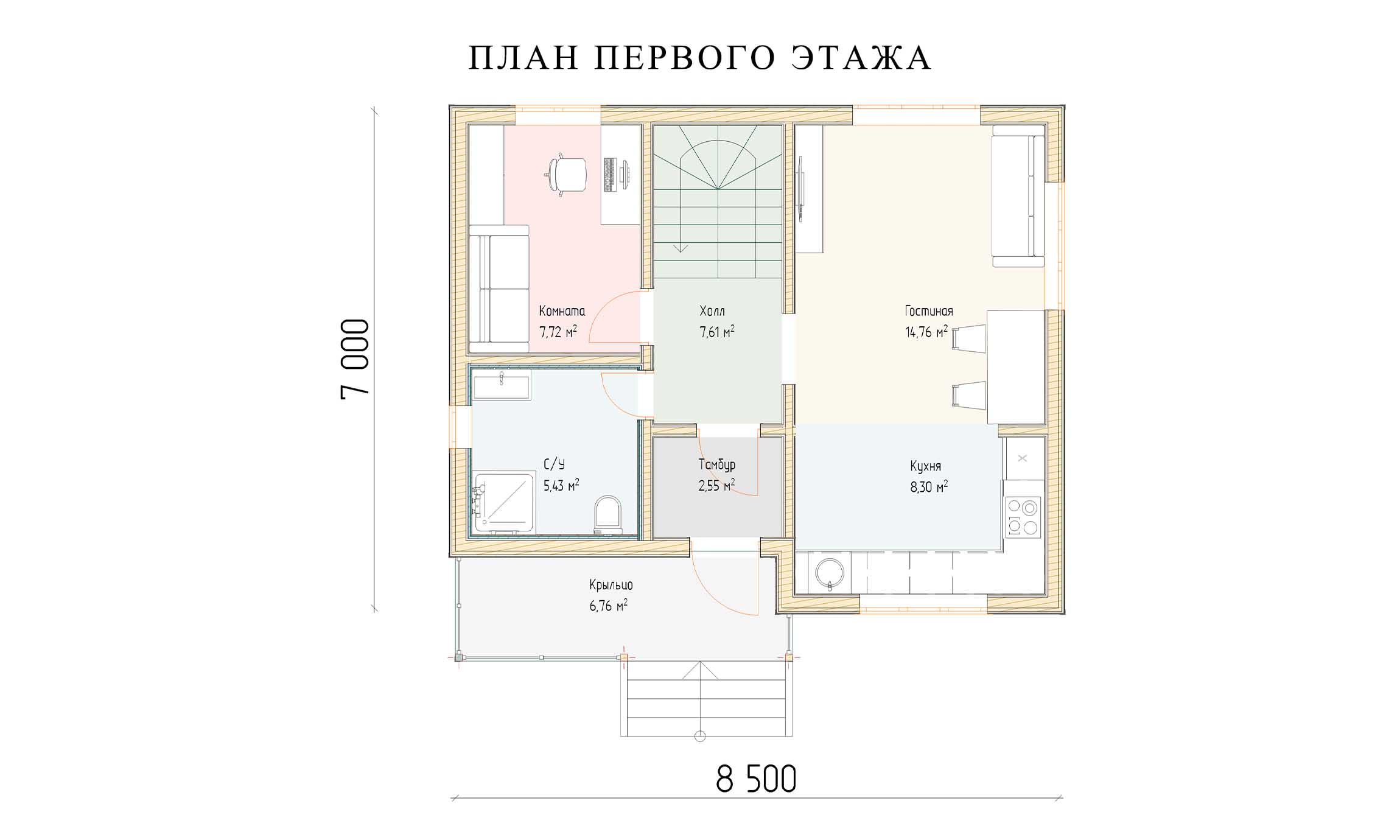 планировка 7х8
