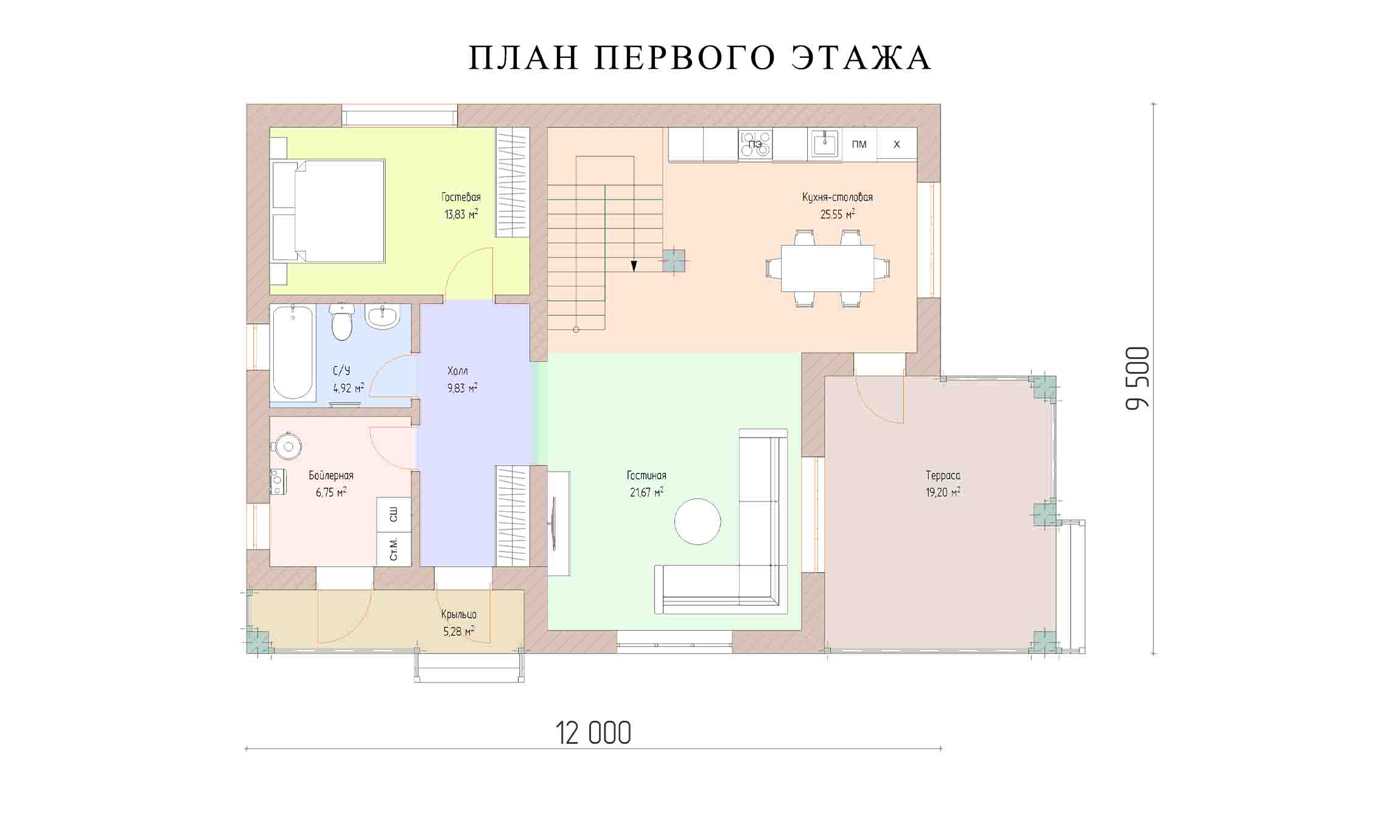 планировка 12х9