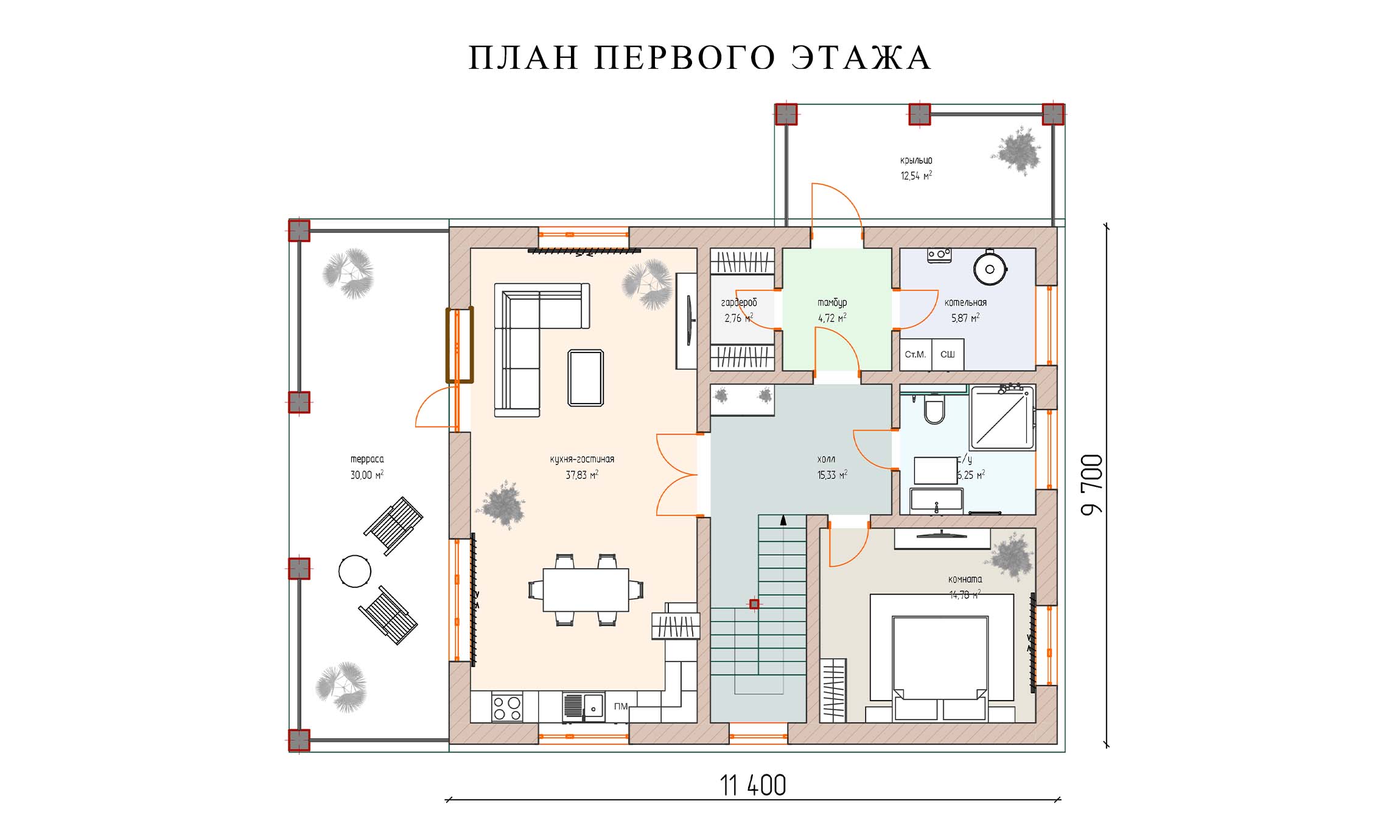 планировка 11х9