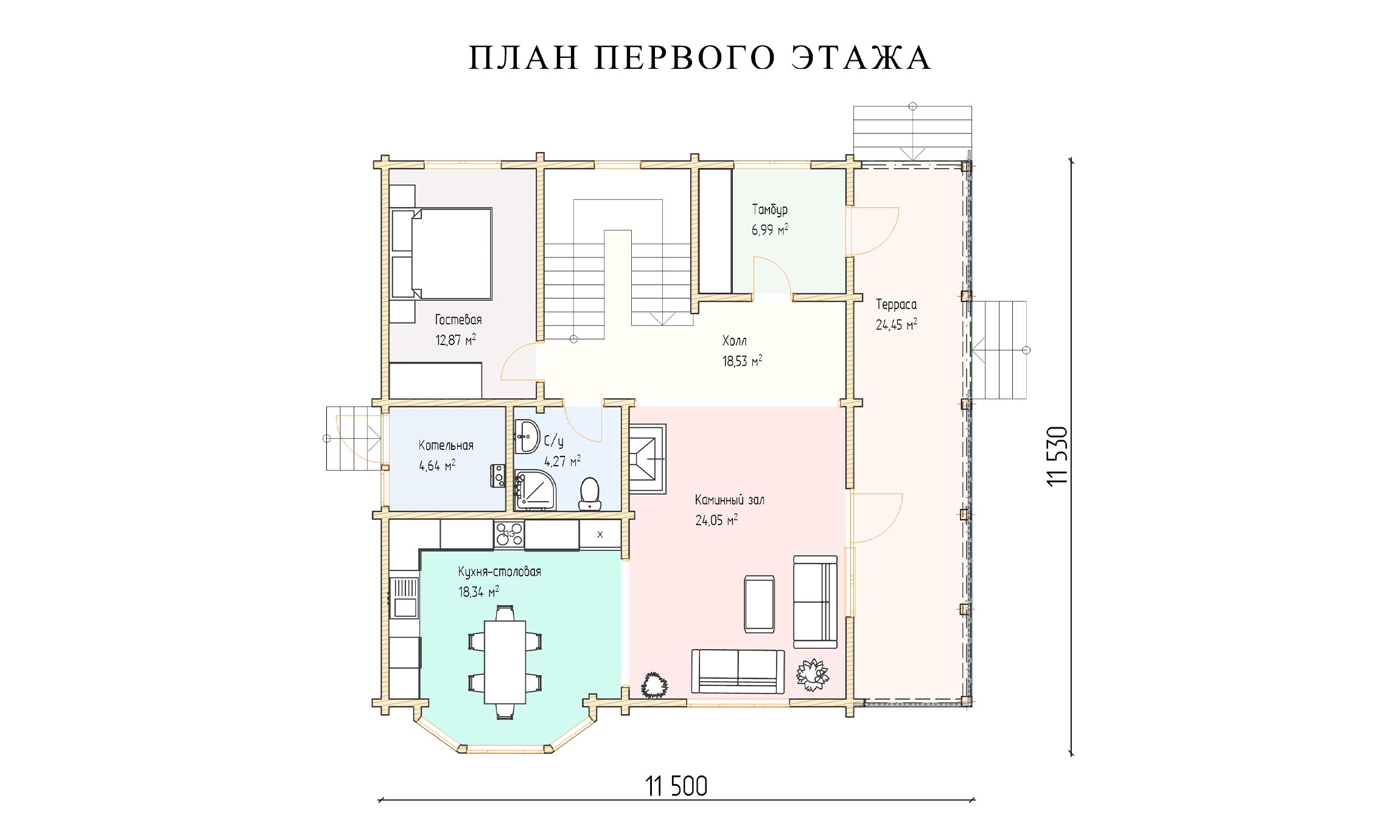 планировка 11х11