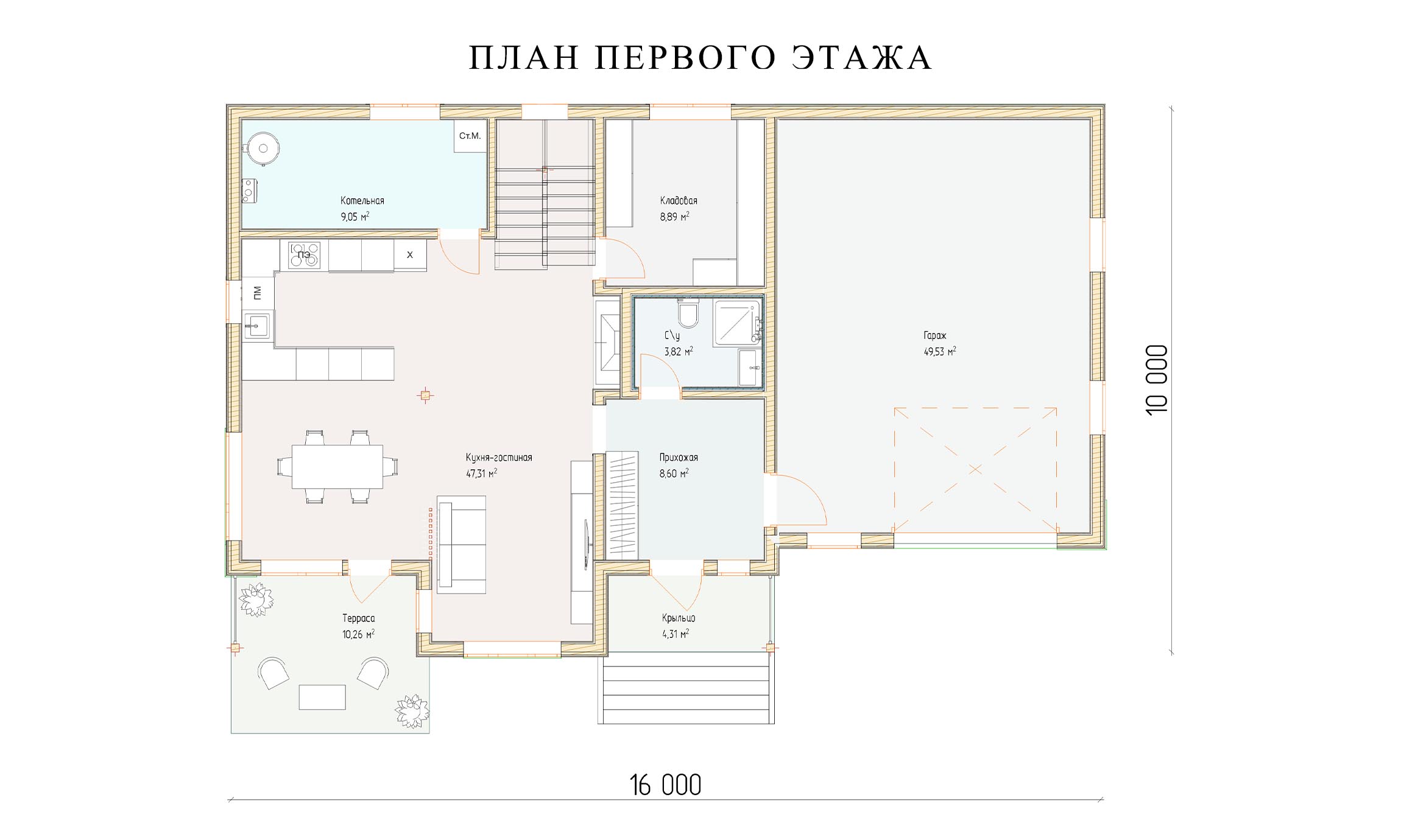 планировка 16х10