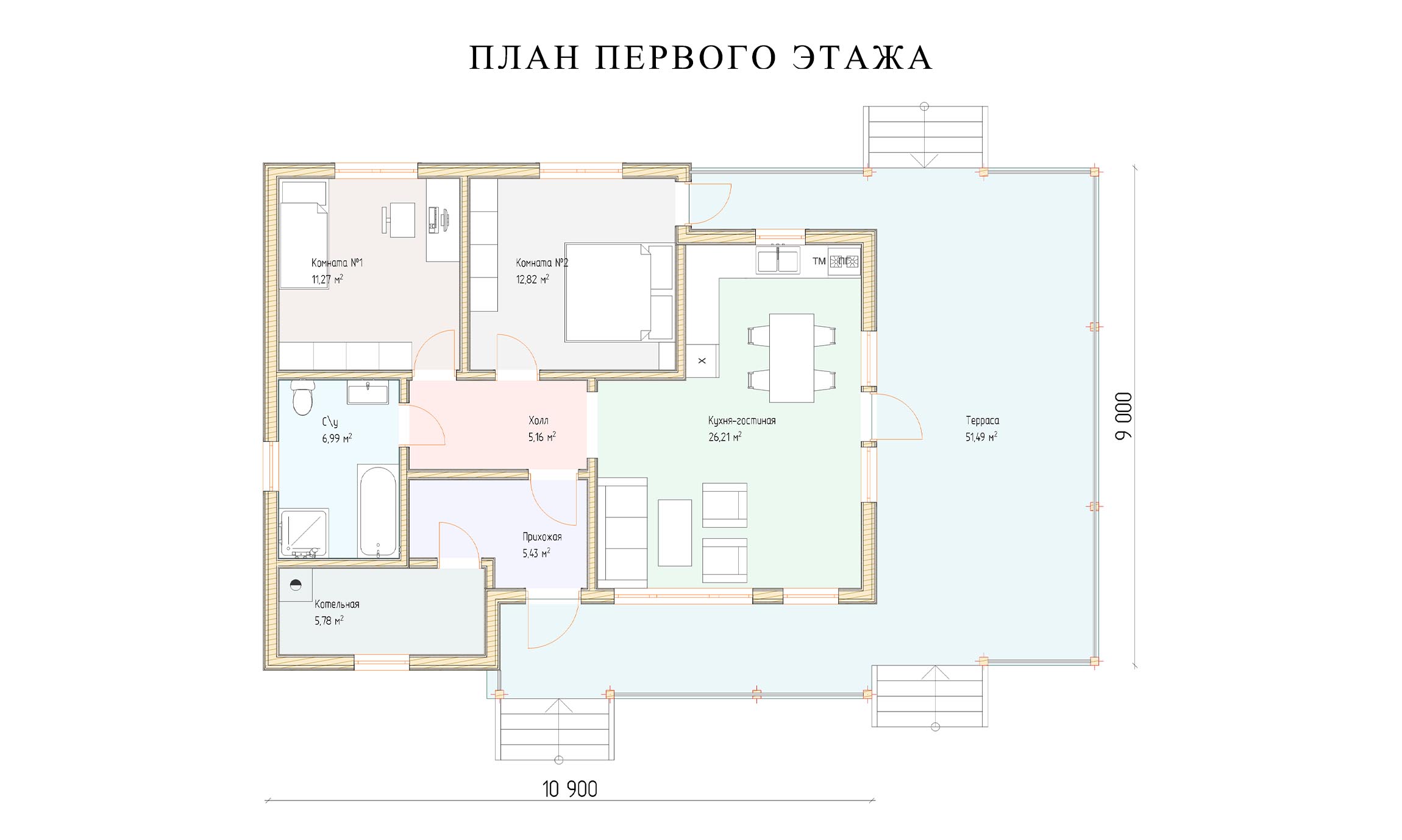 планировка 9х11