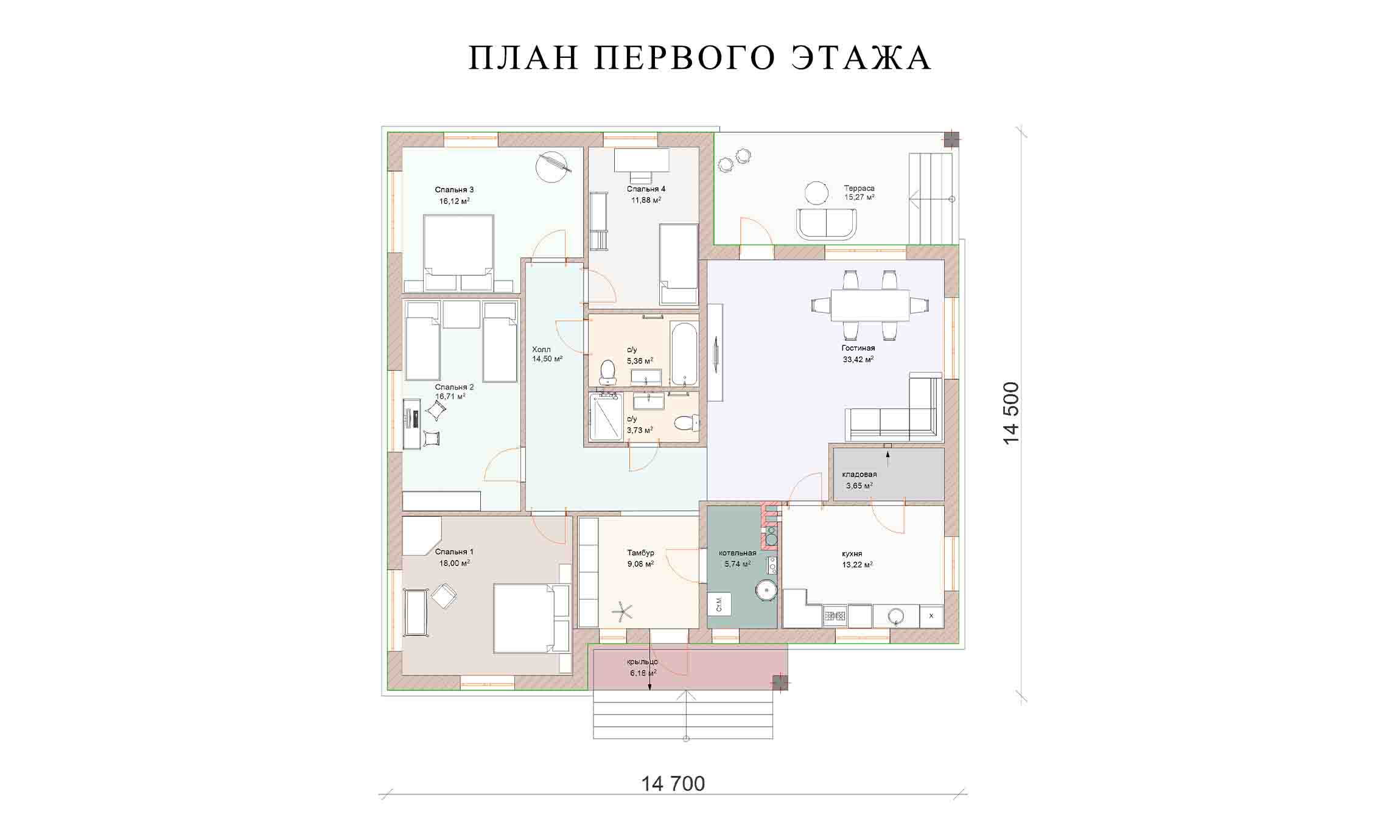 планировка 14,7х14,5