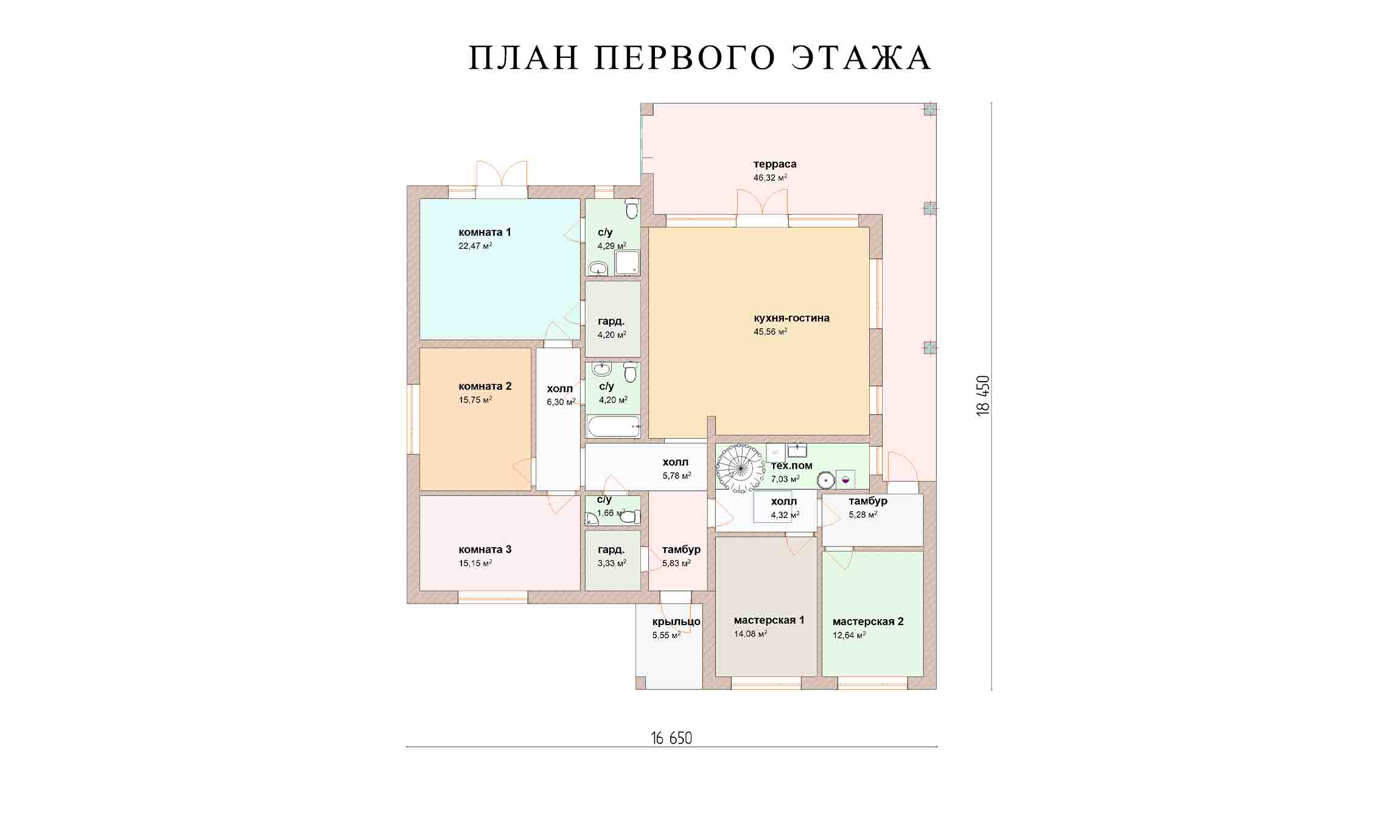 планировка 16х16