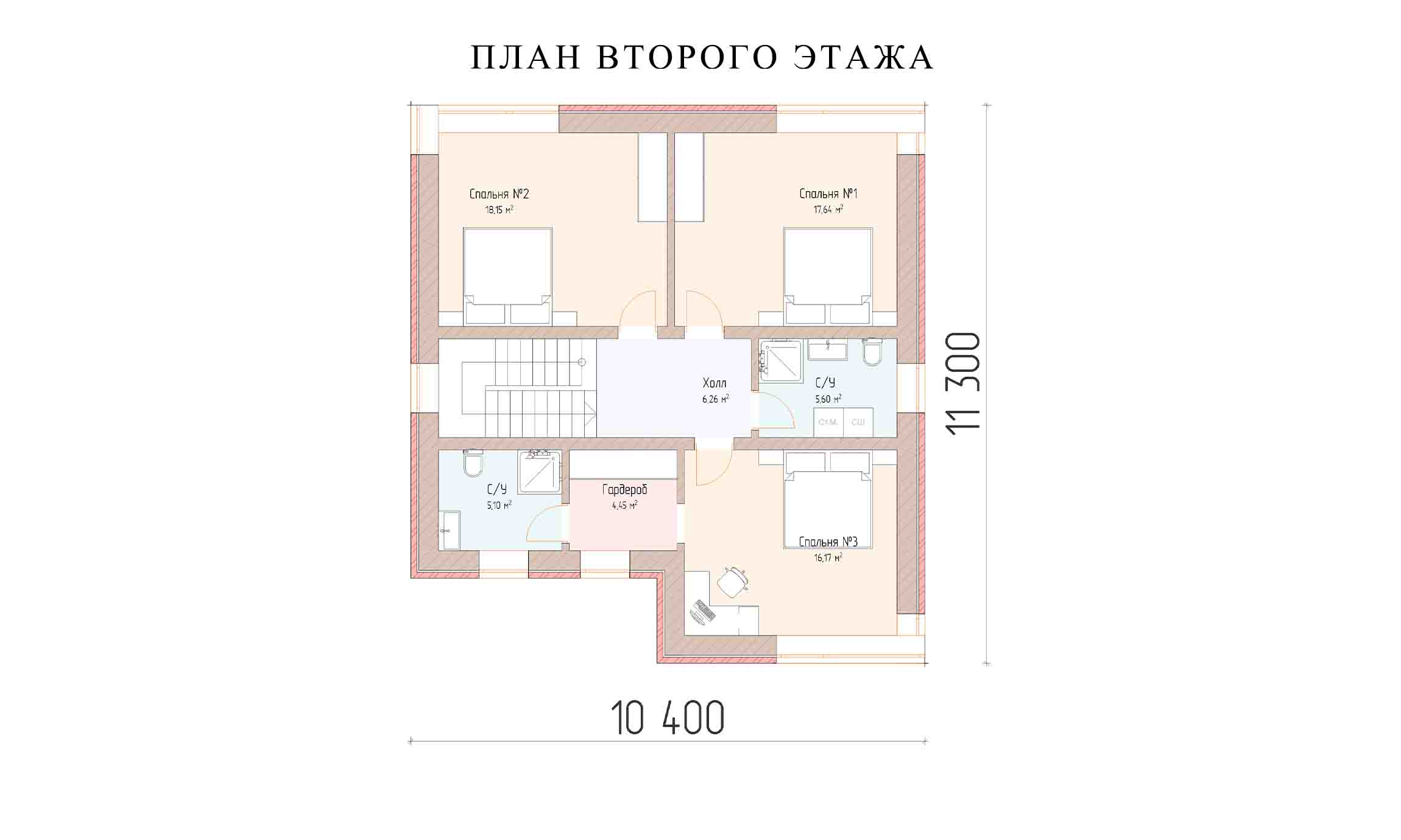 планировка 11,3х10,4