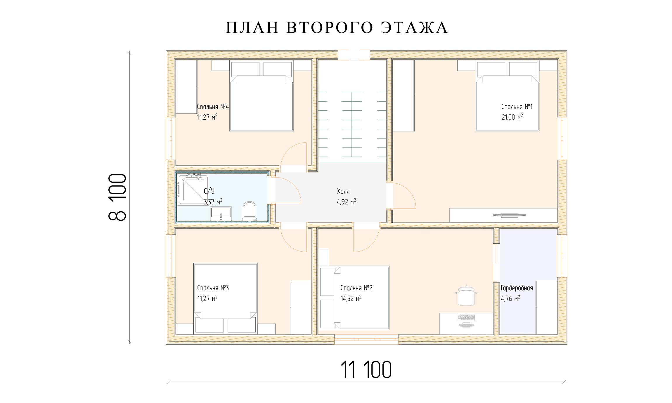 планировка 8х11