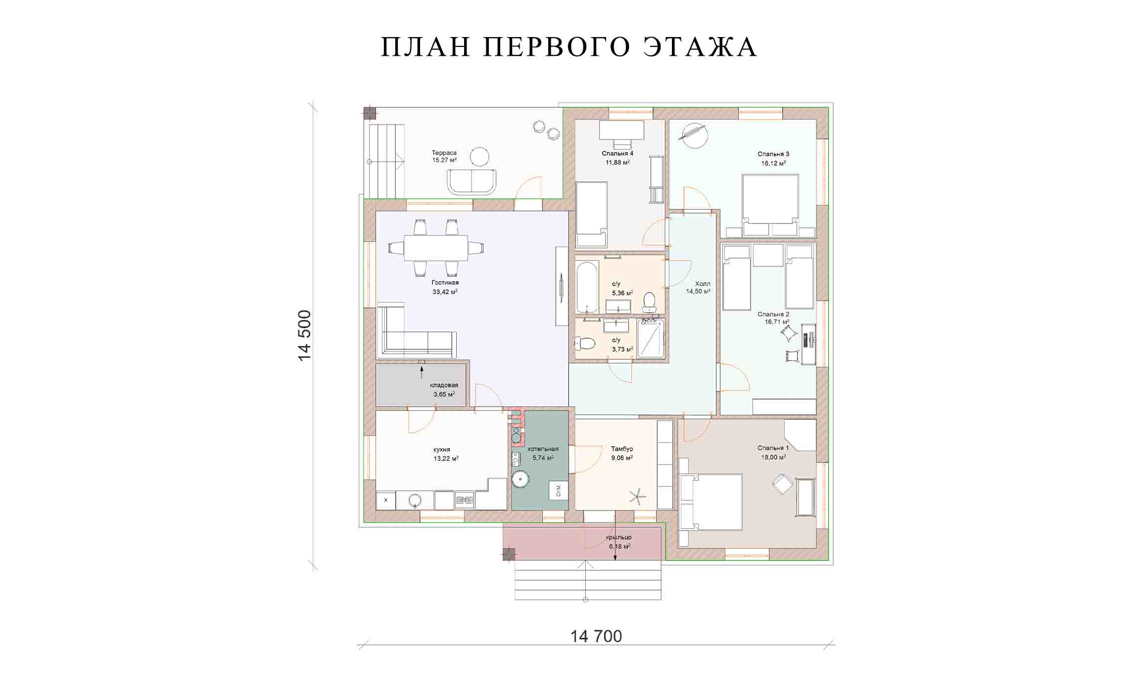 планировка 14,7х14,5