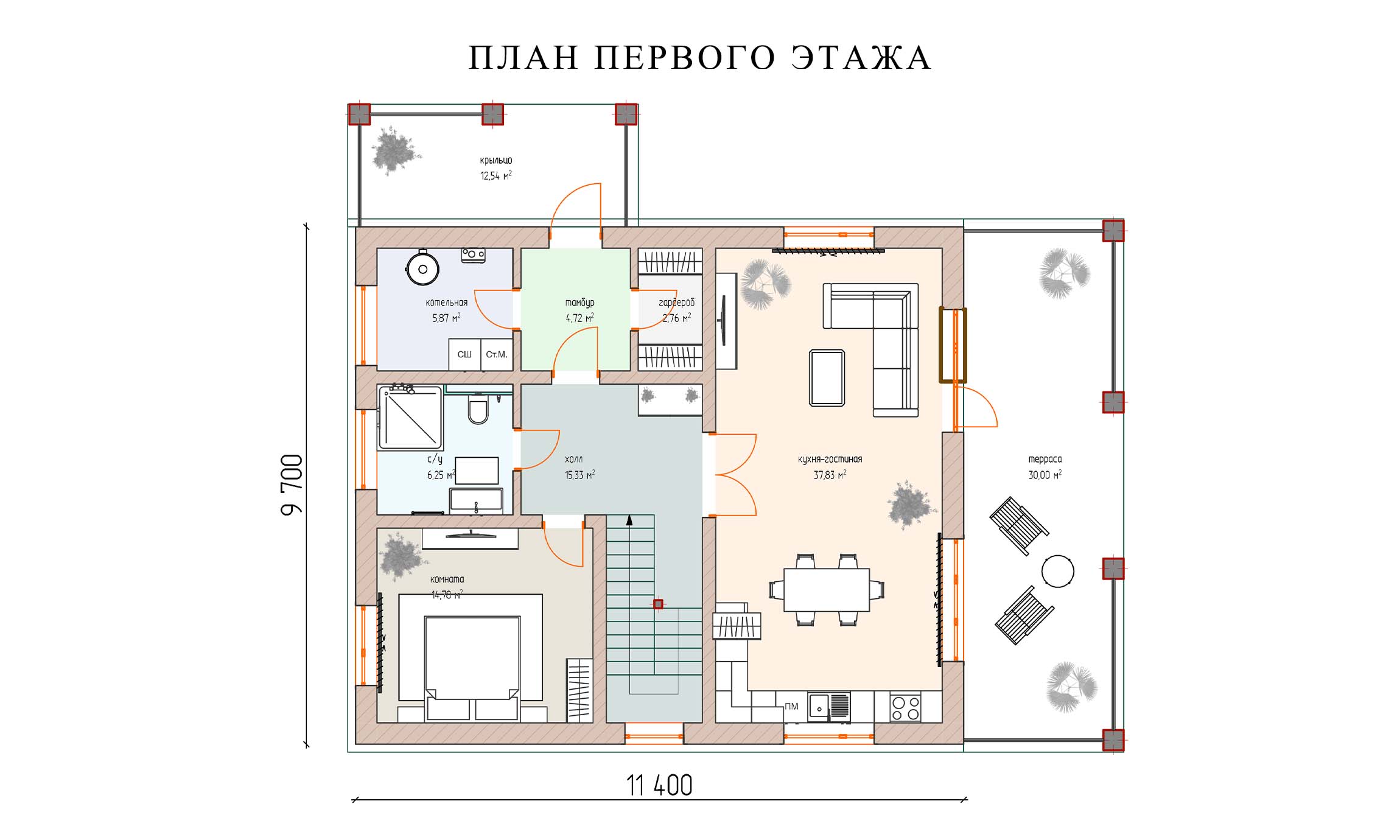 планировка 11х9