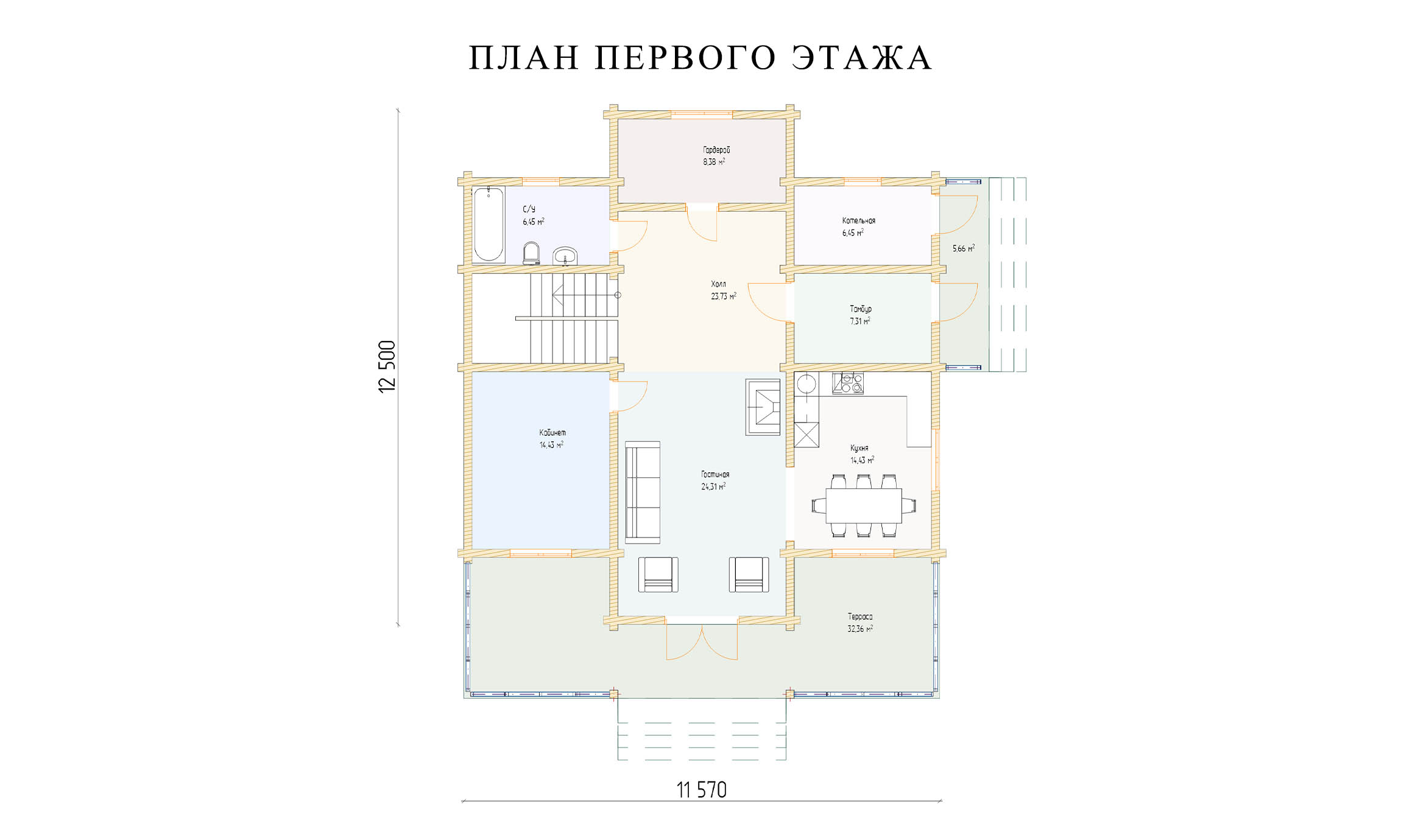 планировка 11х12