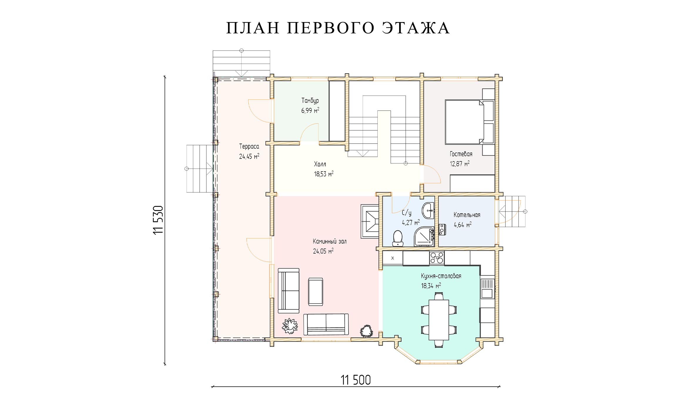 планировка 11х11