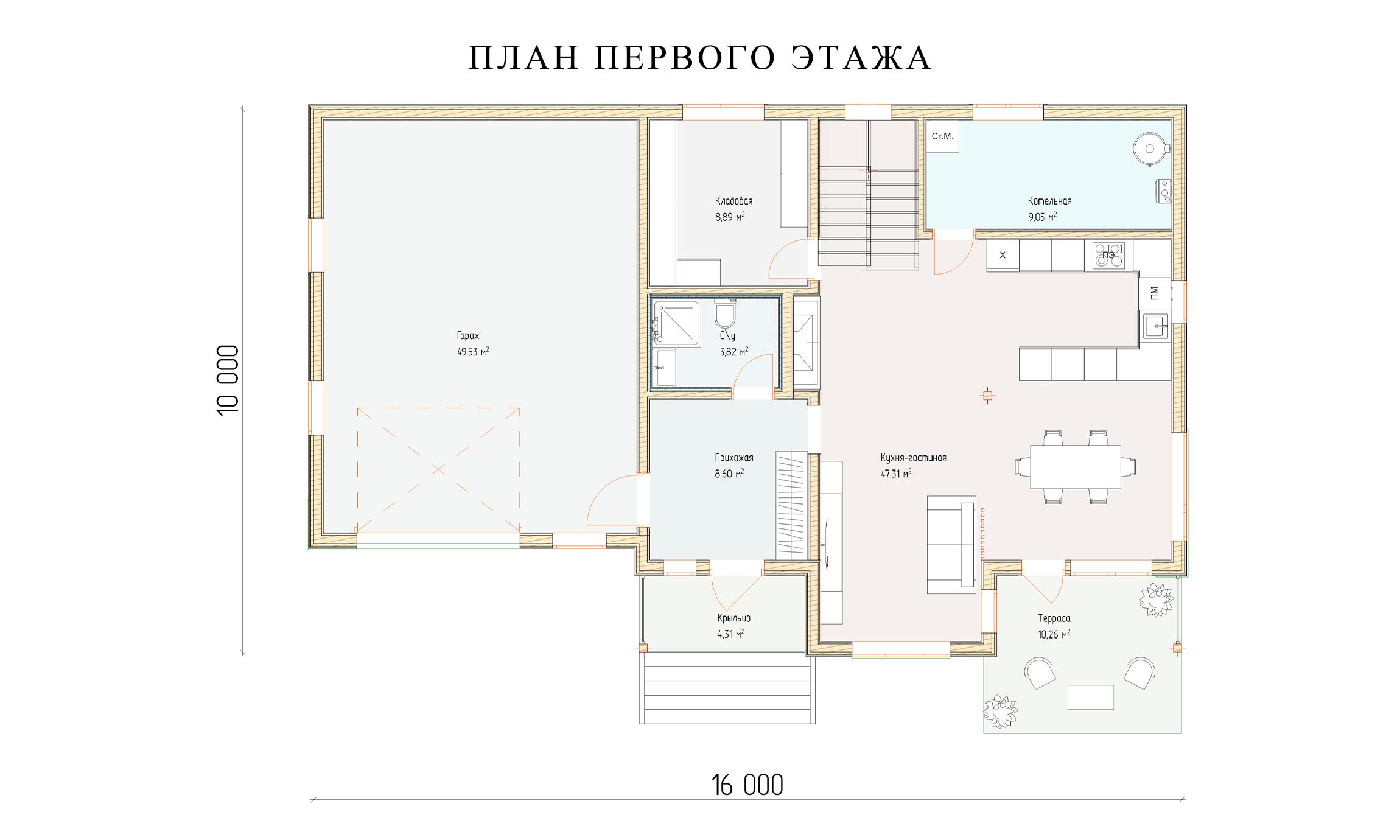 планировка 16х10