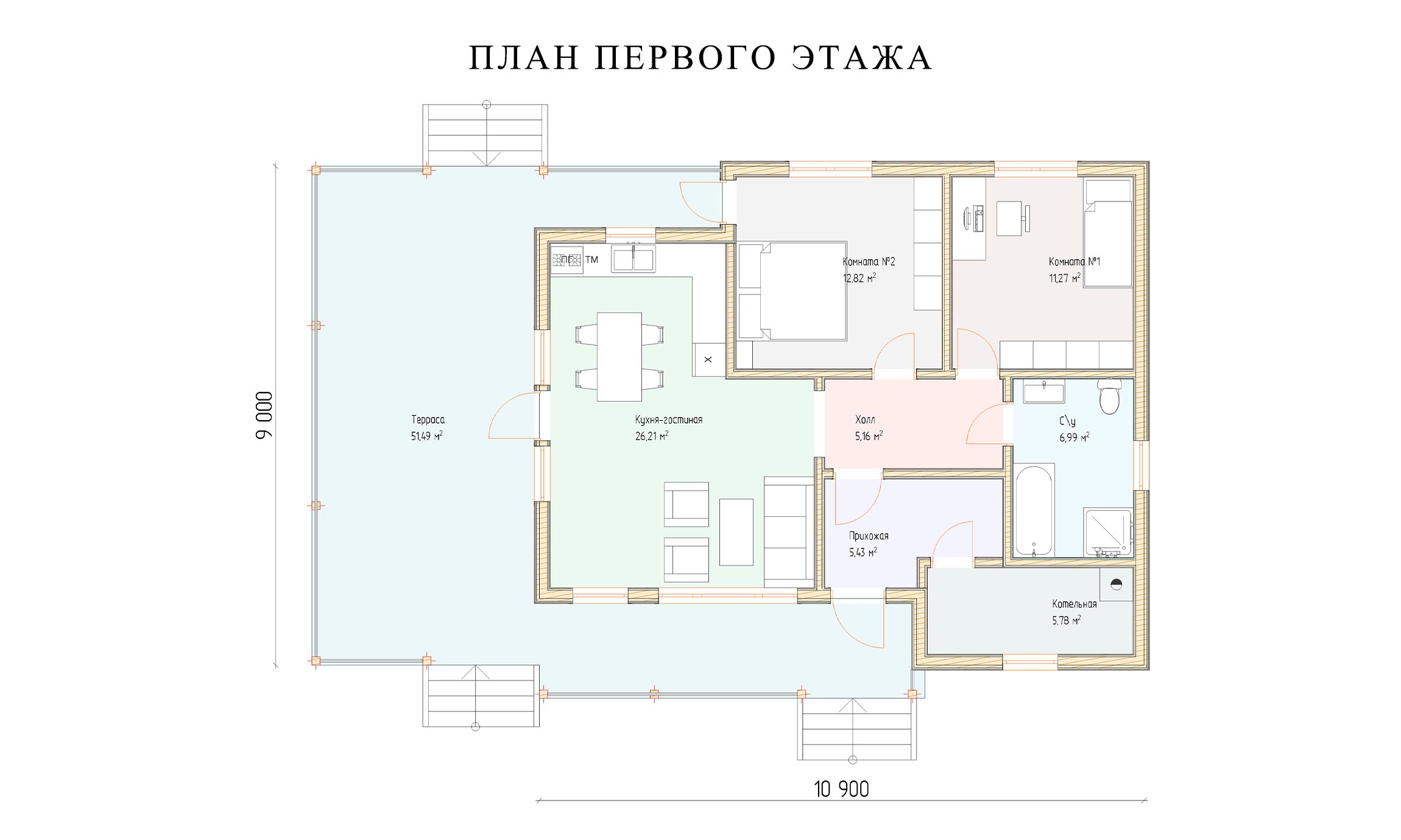 планировка 9х11