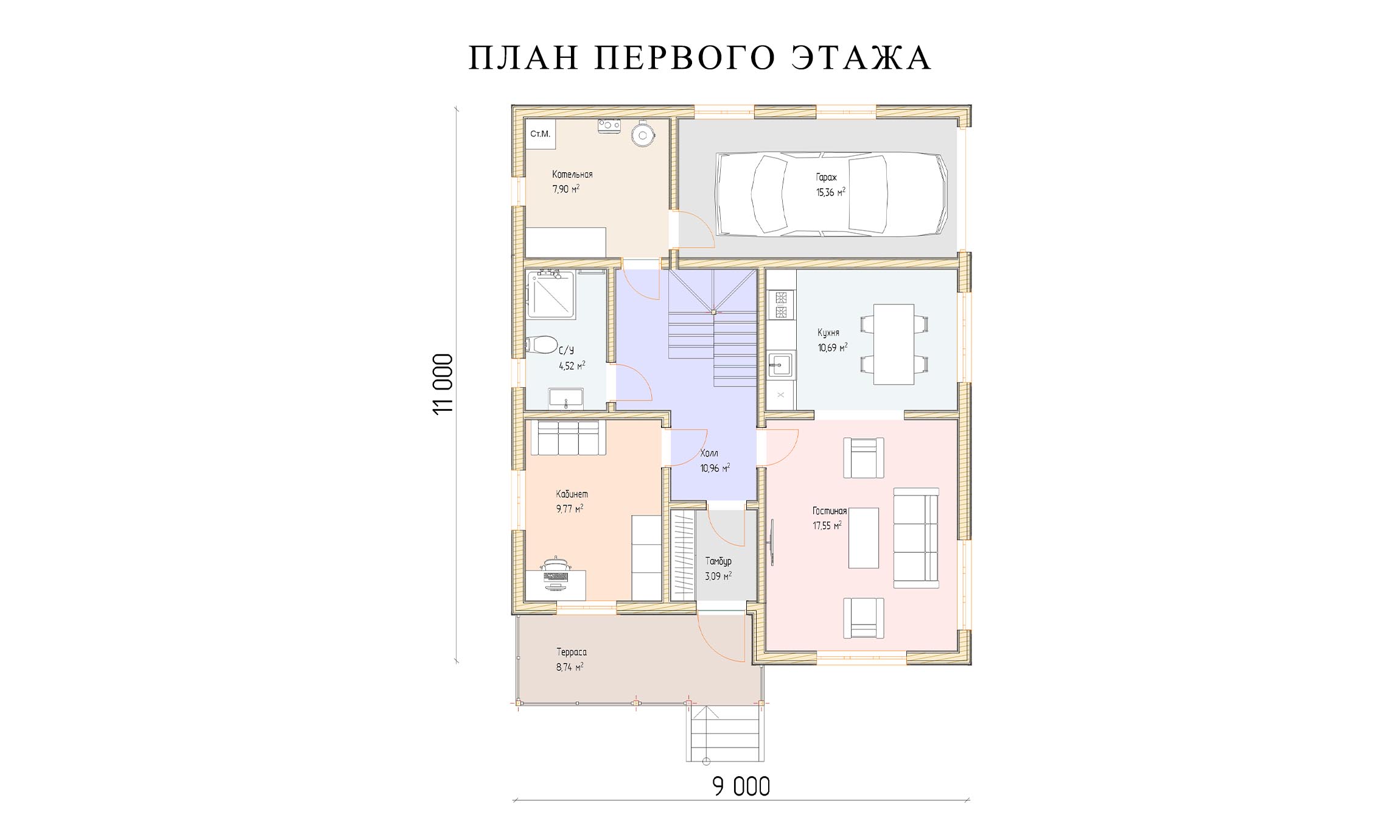 планировка 9х8