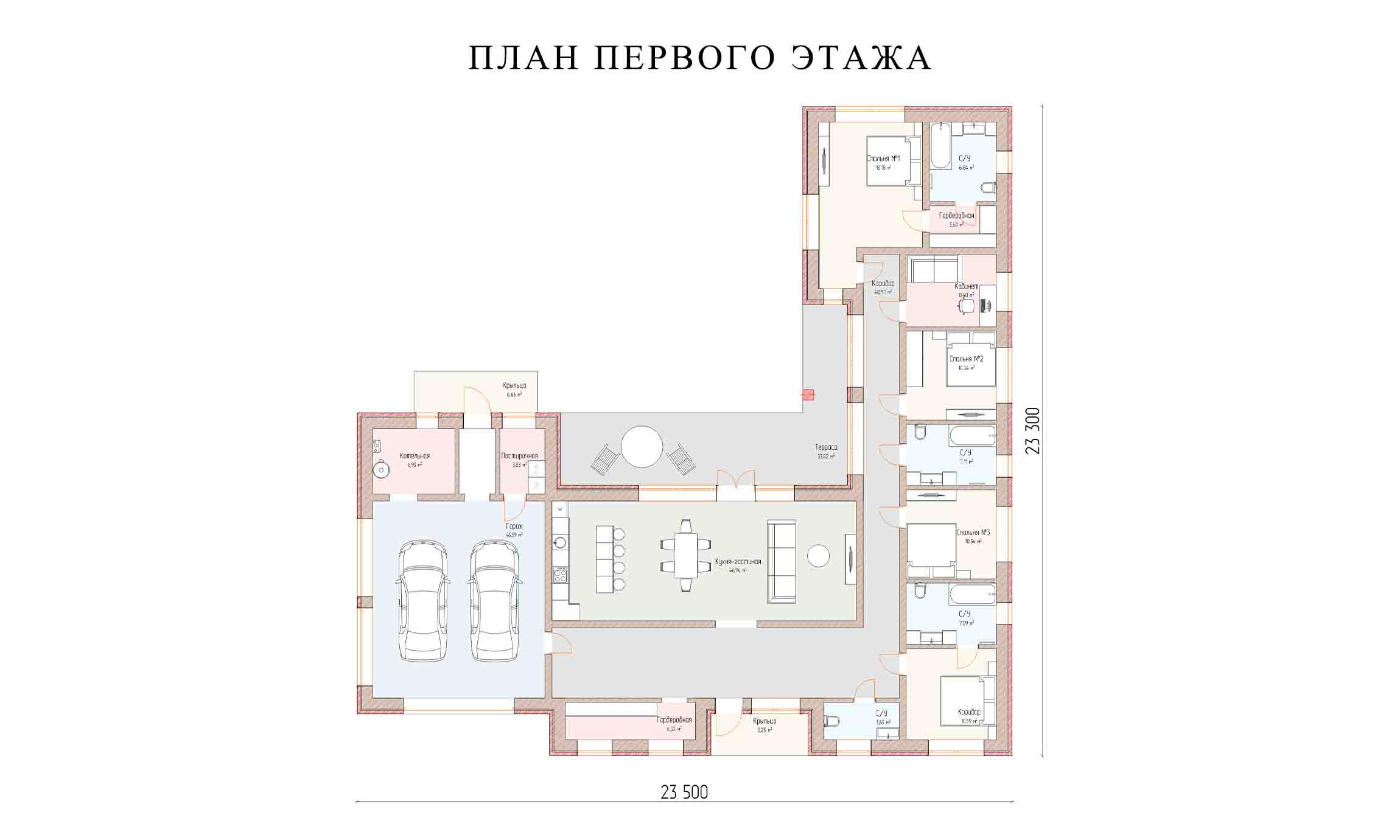 планировка 23,5х23,3