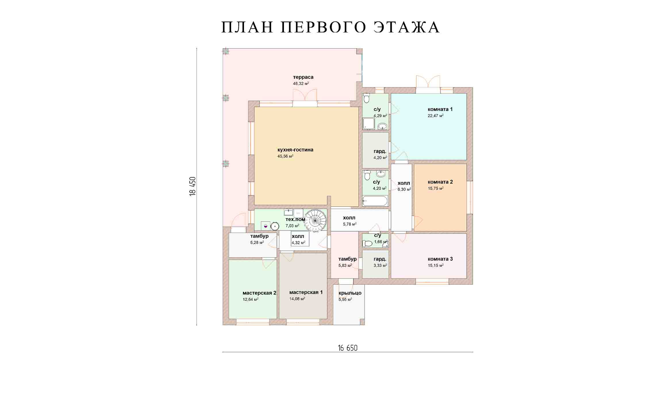 планировка 16х16