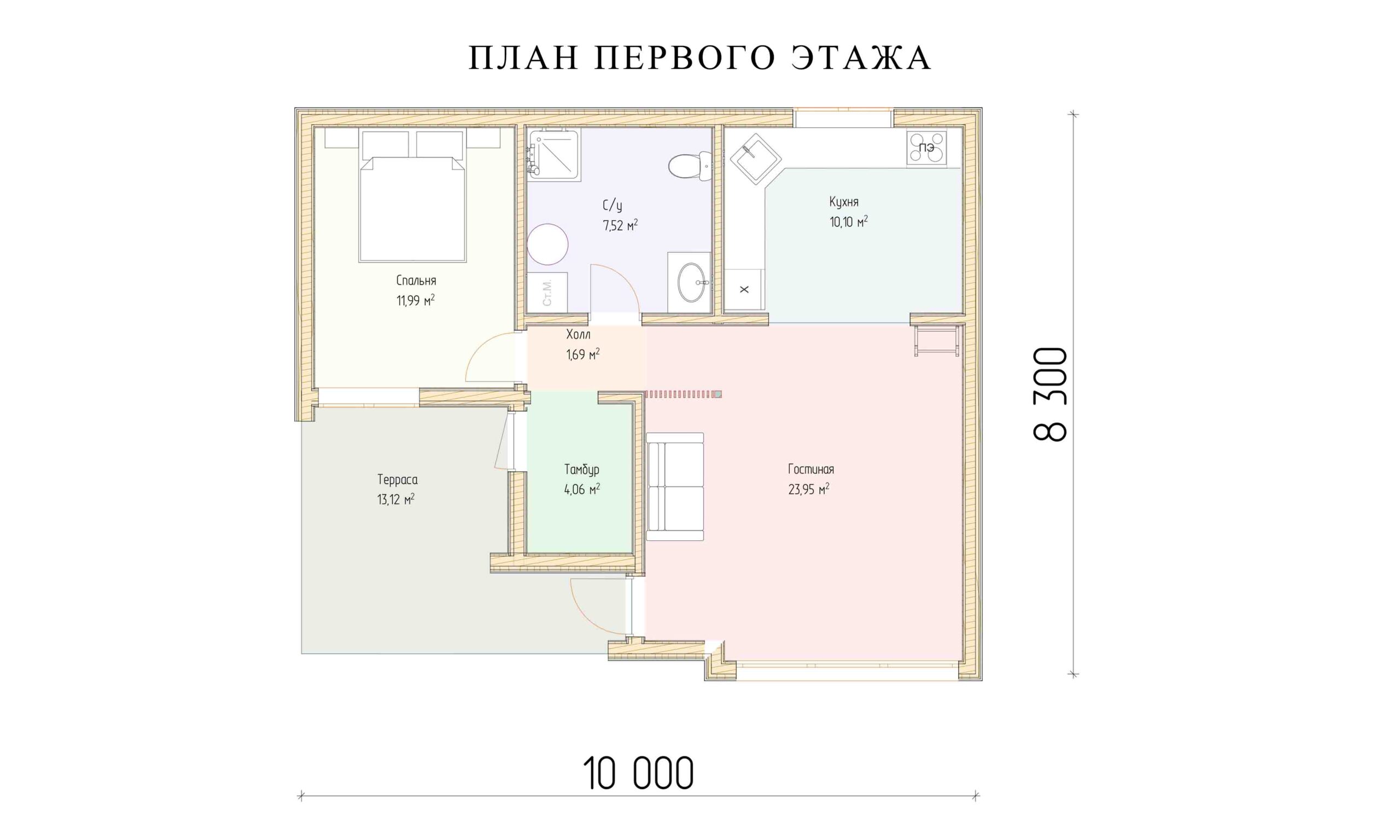 однаэтажный дом с террасой