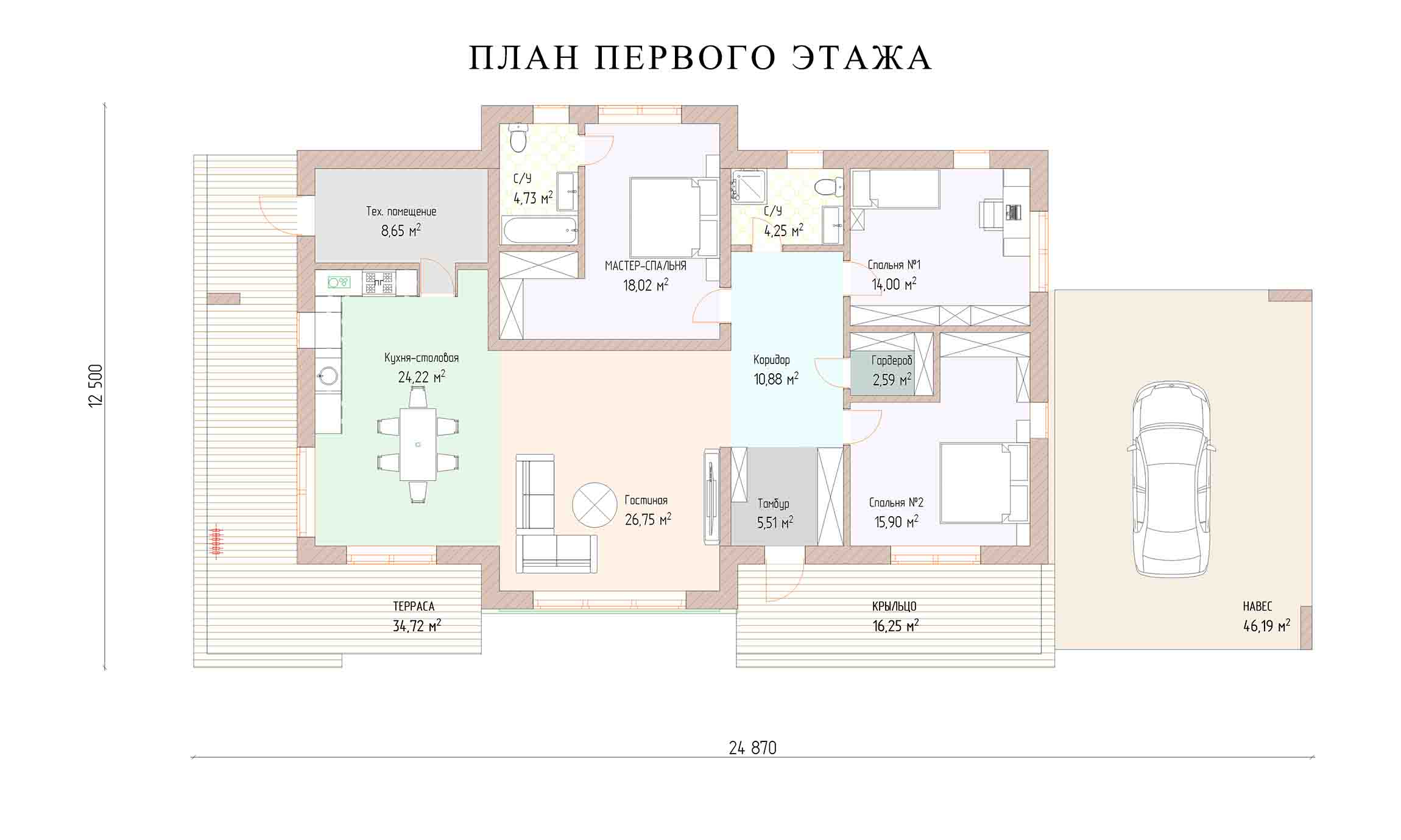 планировка 16,7х11,2