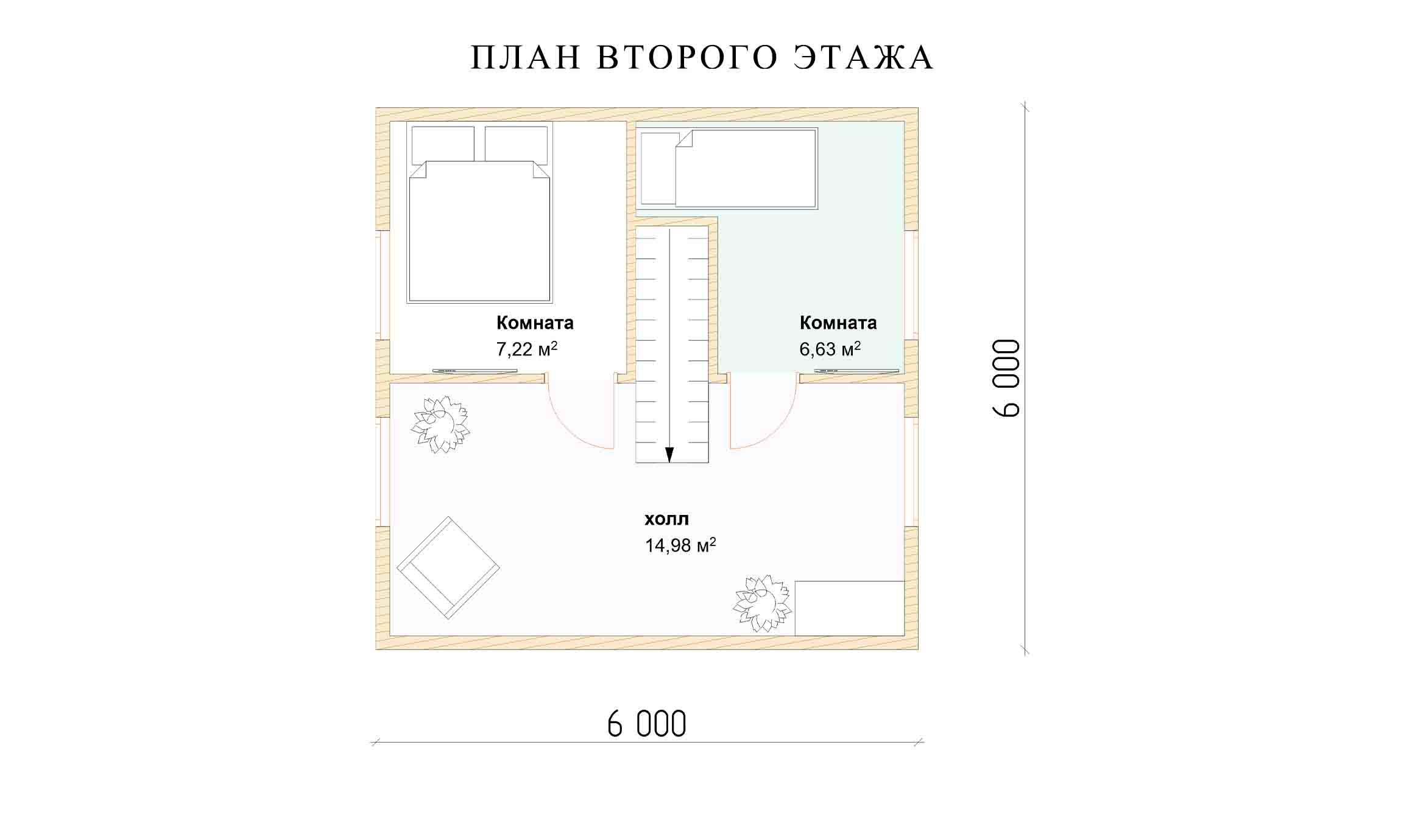 планировка 6х6