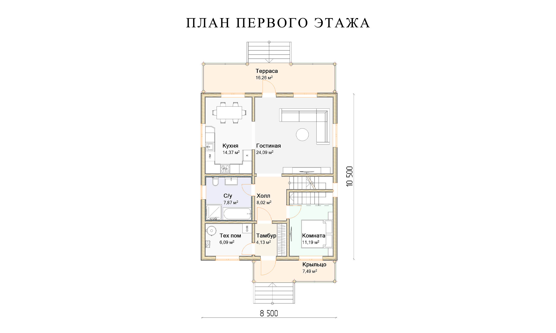 планировка 10,4х8,5