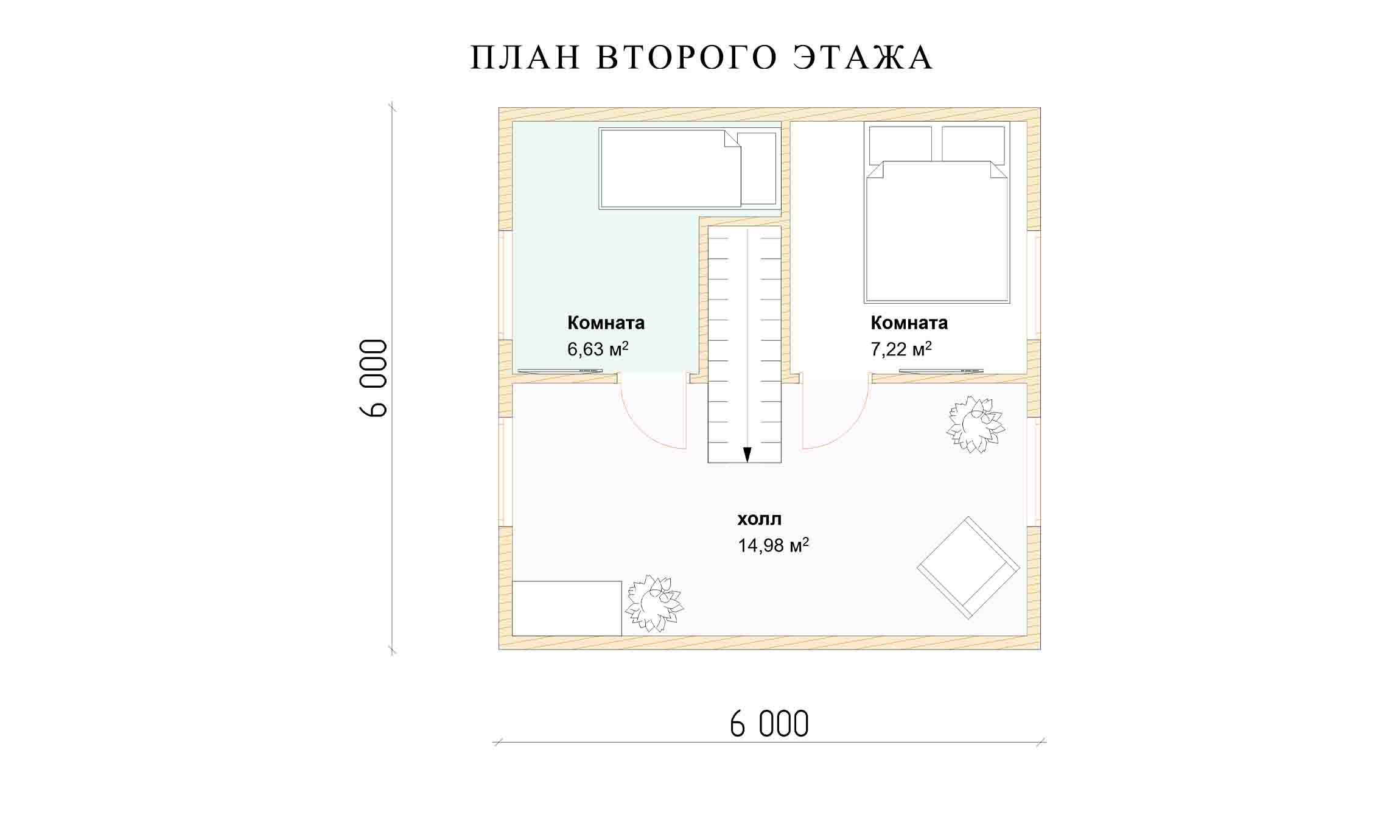 планировка 6х6